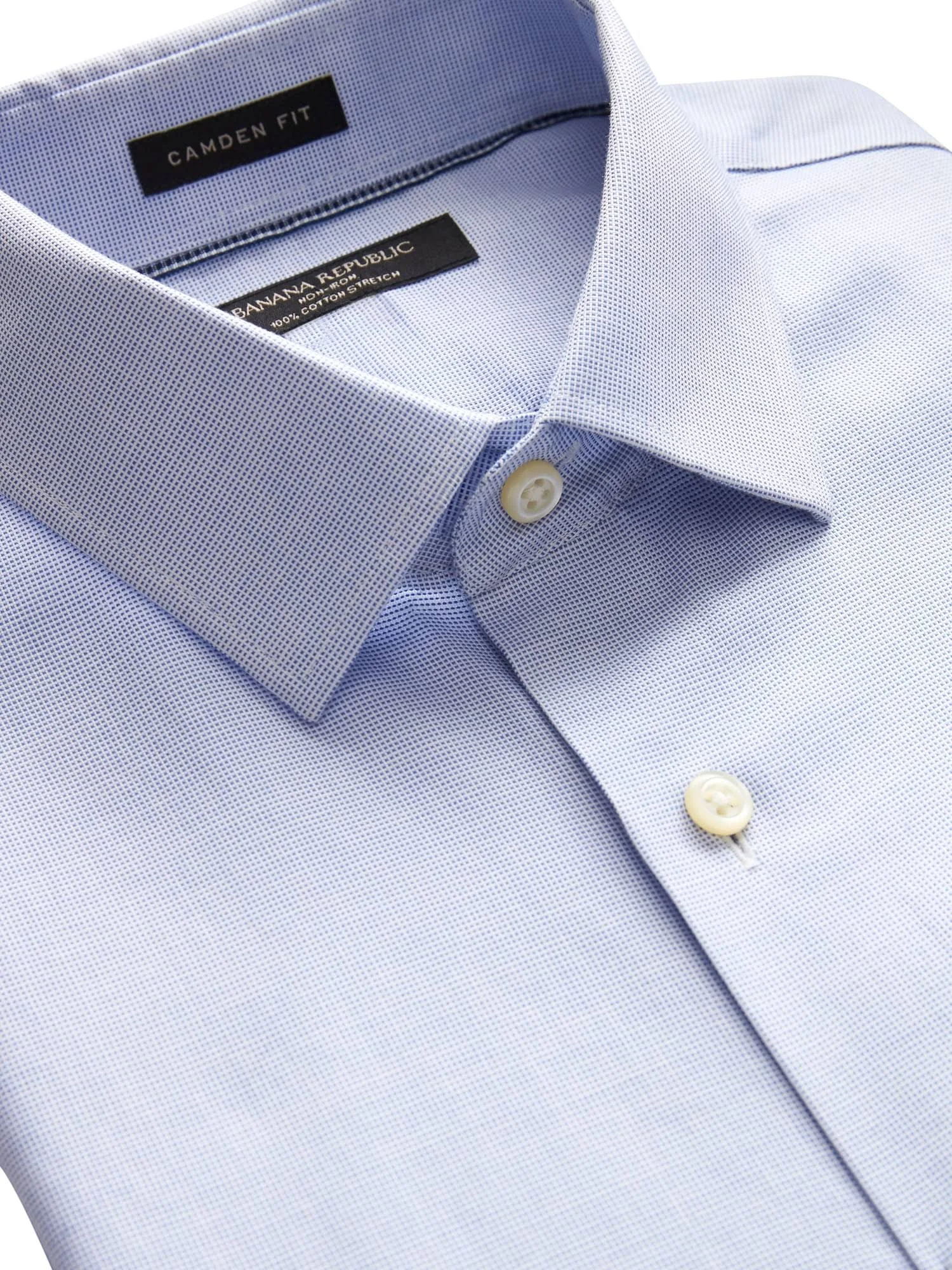 Banana Republic Men's Standard-Fit Non-Iron Dress Shirt Light Blue Size S