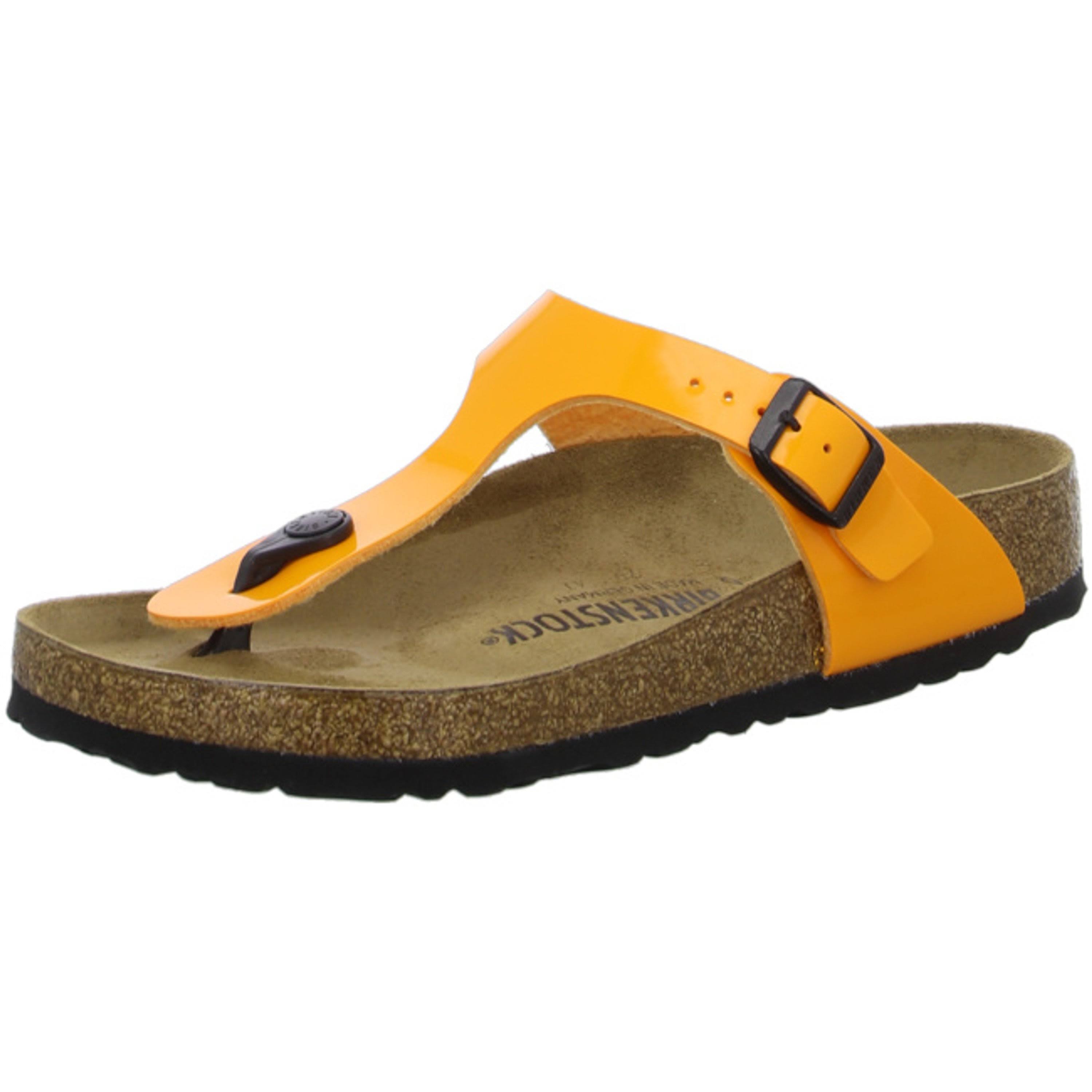 Birkenstock Gizeh Birko-Flor Patent Marygold Thong Sandals