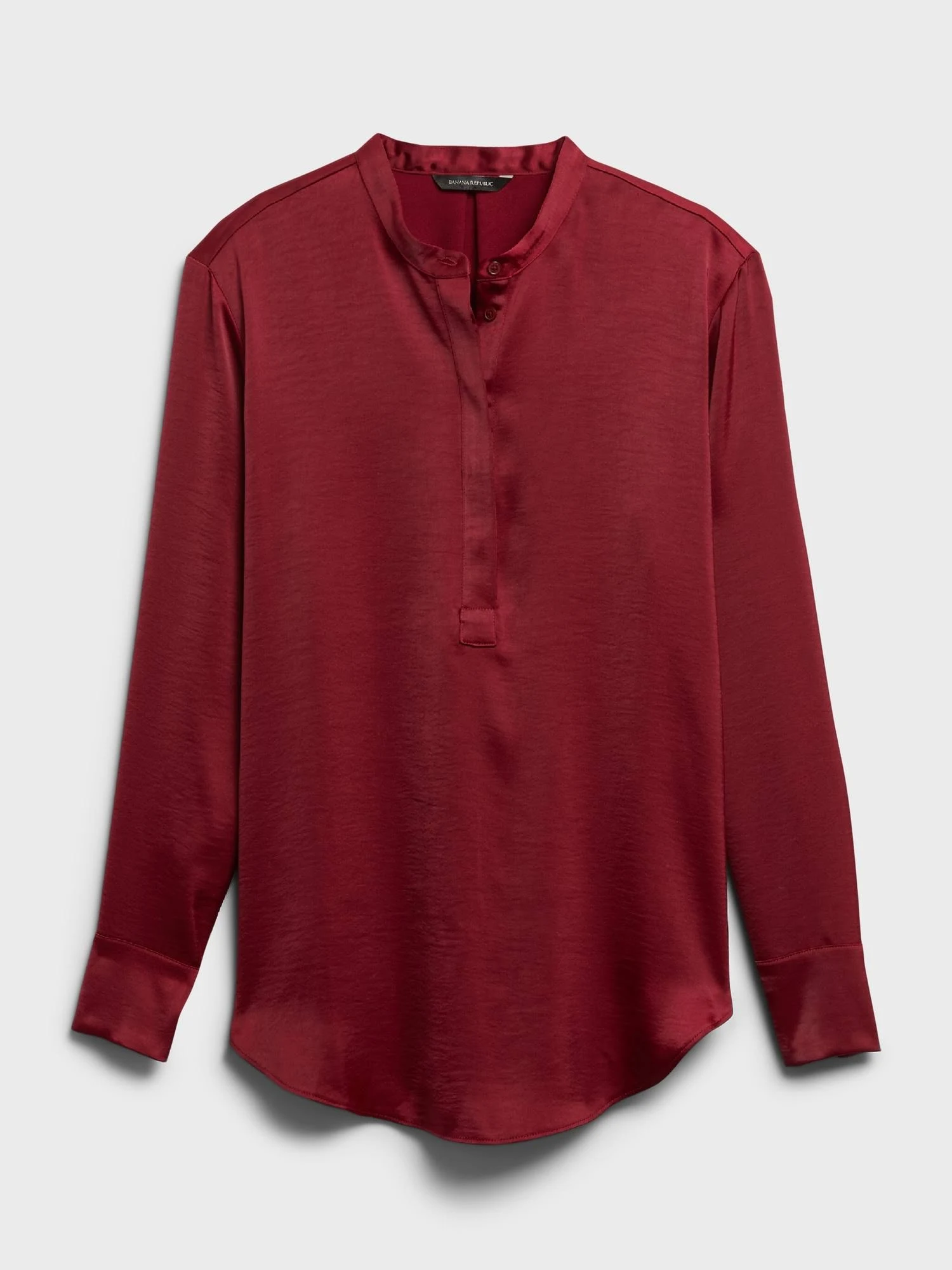 Banana Republic Women's Washed Satin Tunic Mulled Cranberry Red Size Xxs