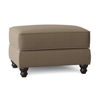 Birch Lane Woburn 31x22 Rectangle Standard Ottoman Body Fabric: Baet Sand, Leg Color: Black Walnut