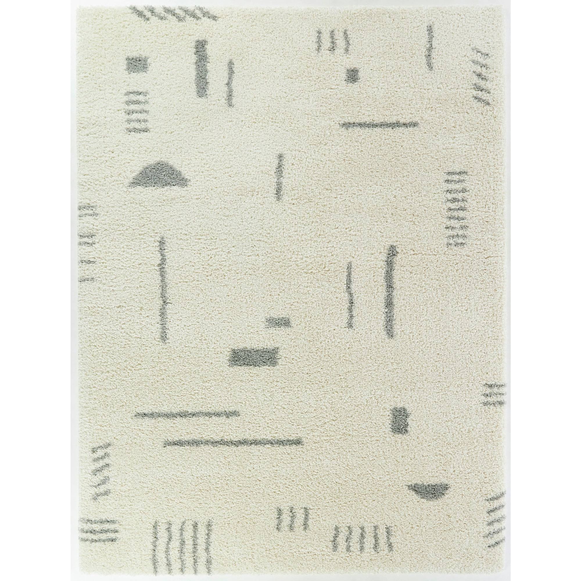 BALTA Rupa White/Navy 7 ft. x 9 ft. Modern Shag Area Rug