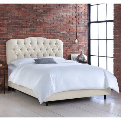 Stella Upholstered Bed Color: Linen Blend Talc, Size: Full