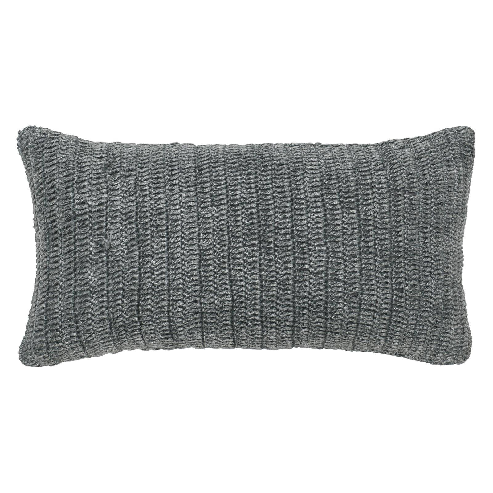 Kosas Home Nakeya Knitted 14x22 x 26x22 Throw Pillow, Gray
