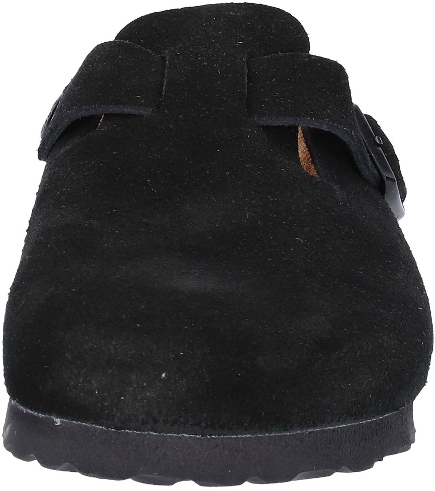 Birkenstock Boston Suede Leather Black Clogs