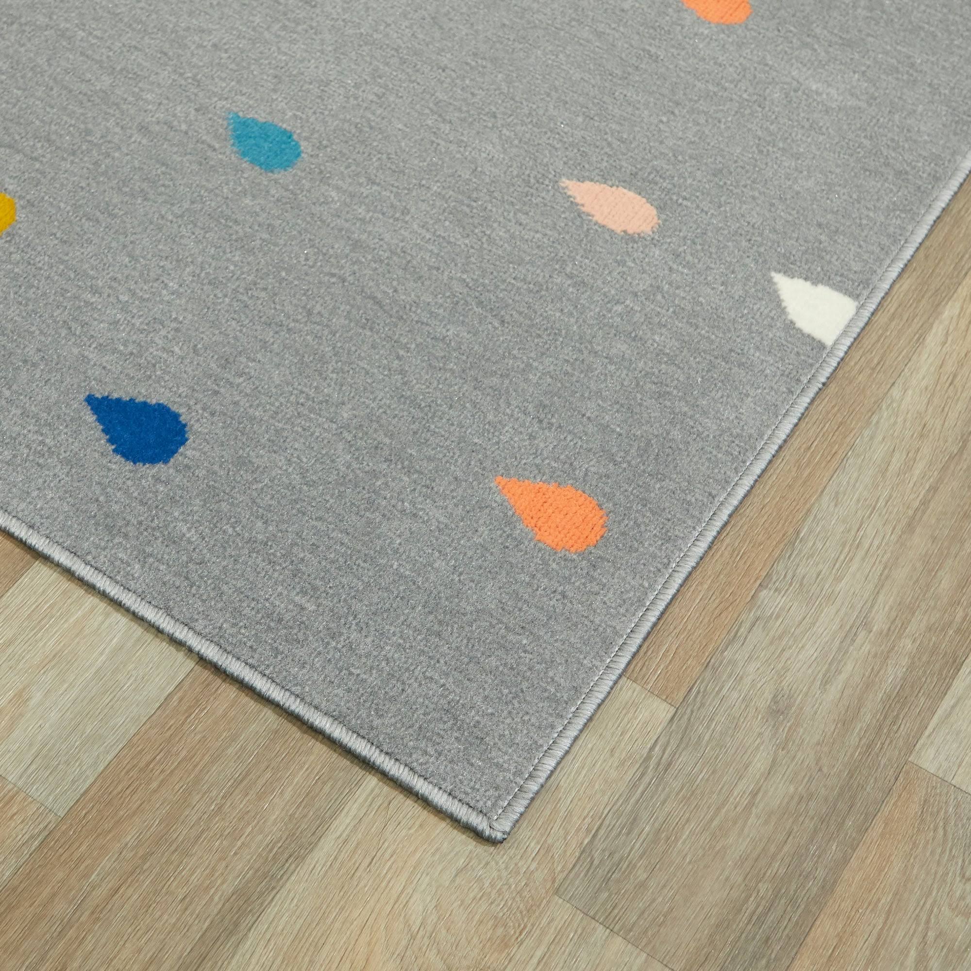 Mod-Tod Raindrops Kids Rug - 6&7x22 x 9& - Ivory