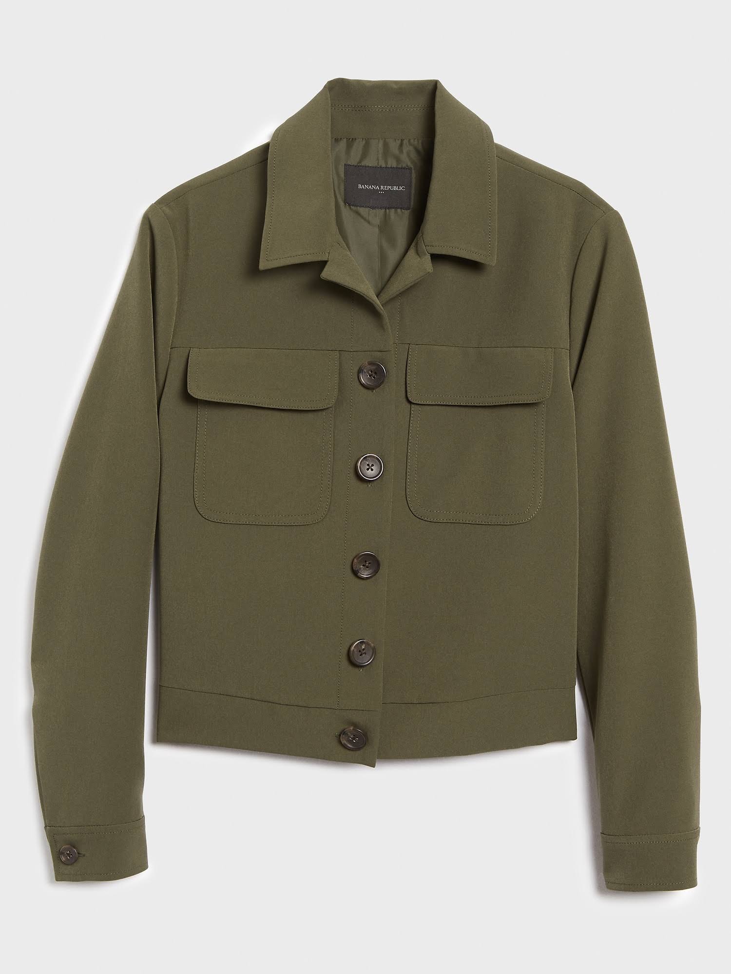 Banana Republic Factory Women's Military Crop Jacket Olive Green Regular Size XS