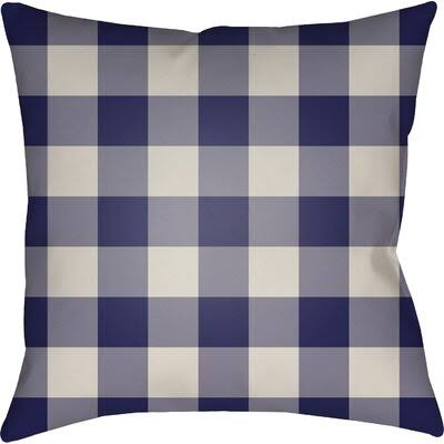 Silas Indoor / Outdoor Plaid Throw Pillow Birch Lane Size: 20x22 H x 20x22 W x 4x22 D, Color: Blue/Neutral