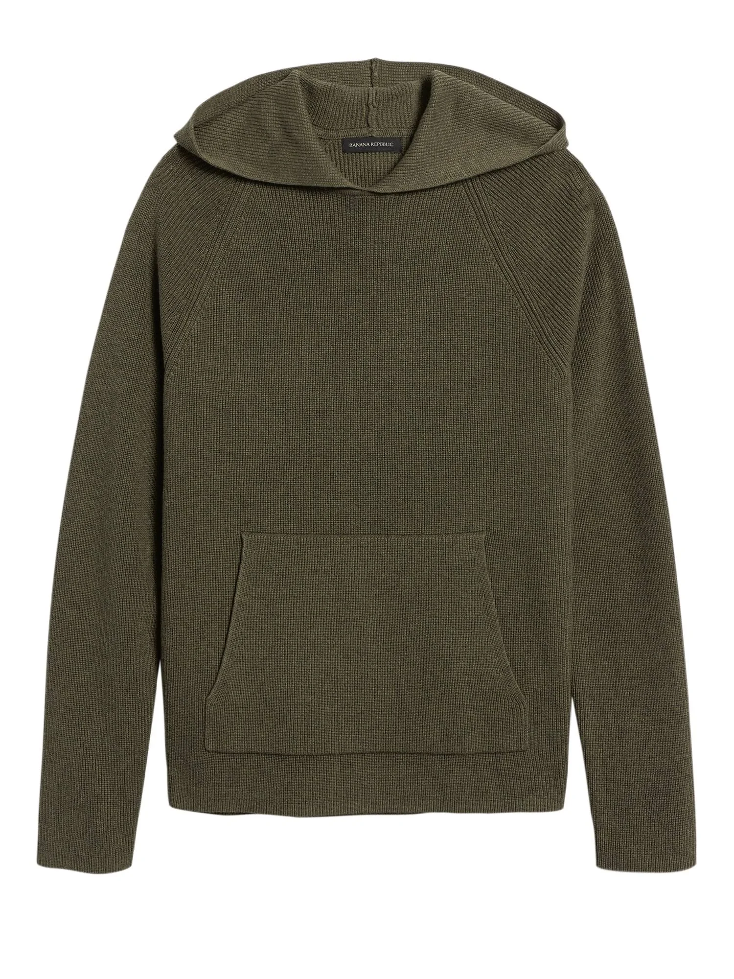 Banana Republic Men's Supima Cotton Sweater Hoodie Cedar Olive Green Size S