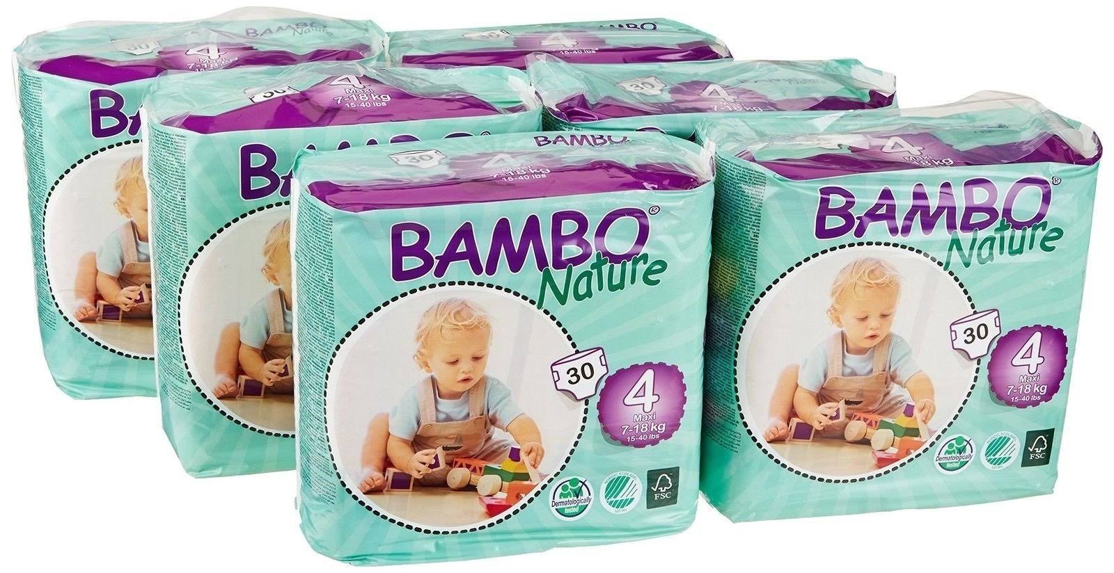 Bambo Nature Premium Eco Friendly Diaper, Size 4 - 180 count