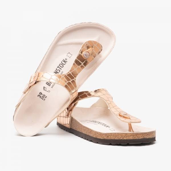 Birkenstock Adult Gizeh Bronze Microfiber Slides Sandals