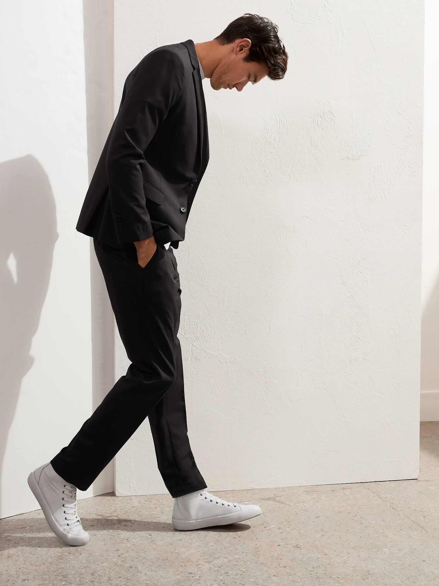 Banana Republic Men's Slim Solid Italian Wool Suit Pant Charcoal Size 26W 28L