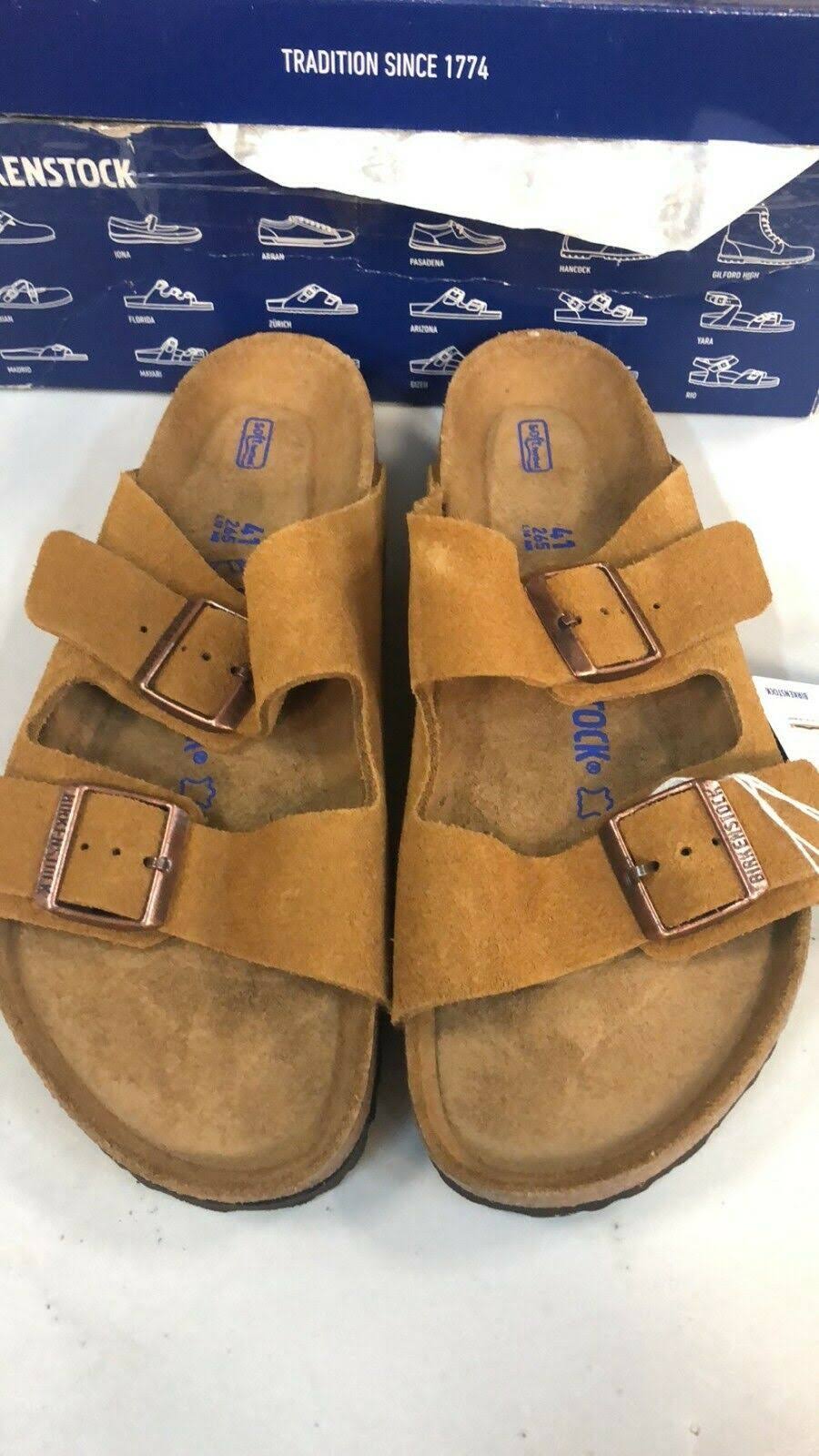 Birkenstock Arizona Suede with Soft Footbed, Adult Unisex, US Women 10, Men 8-8.5
