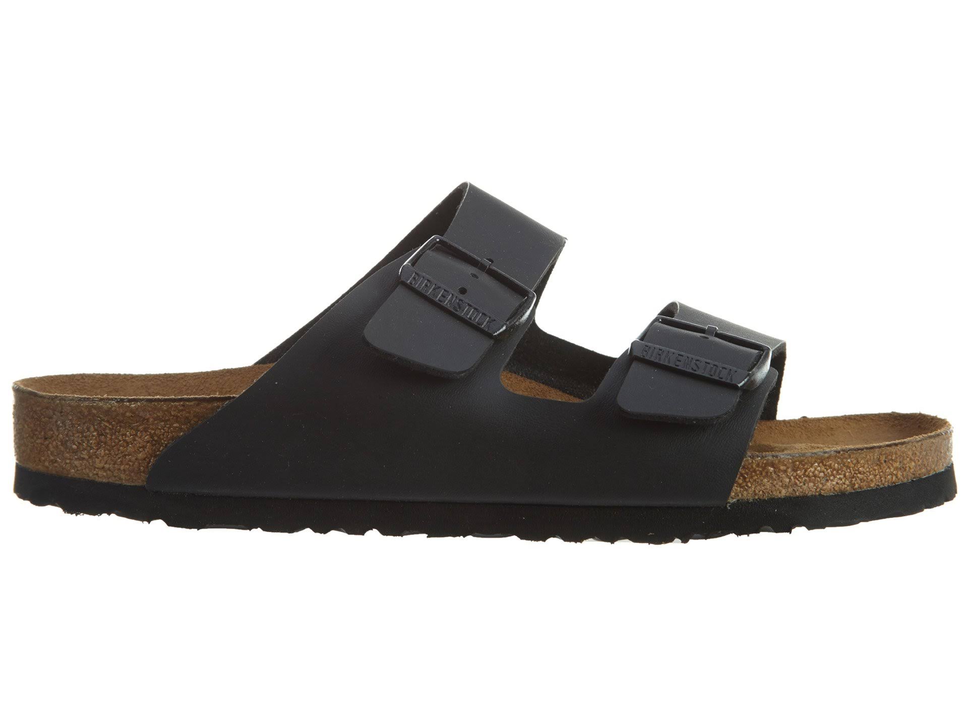 Birkenstock Arizona Birko Flor Soft Footbed Sandals, Black, Size: 45