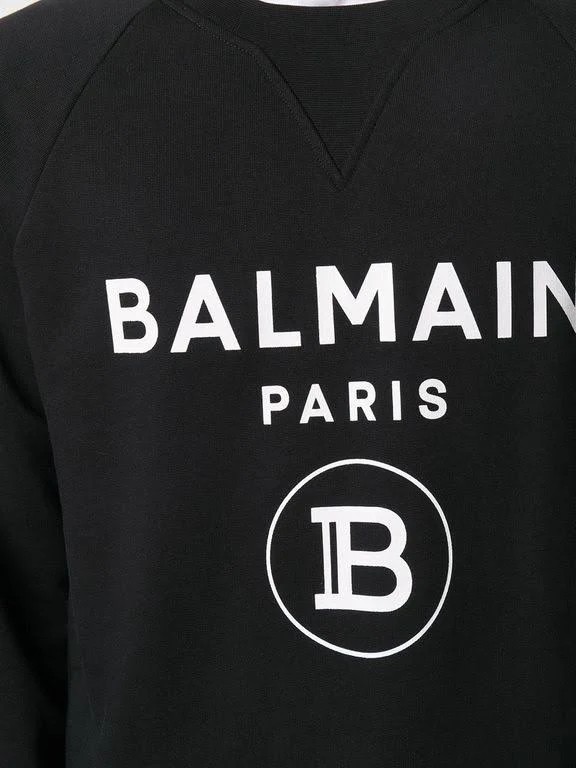 Balmain Logo Print Sweatshirt - Black - Sweatshirts