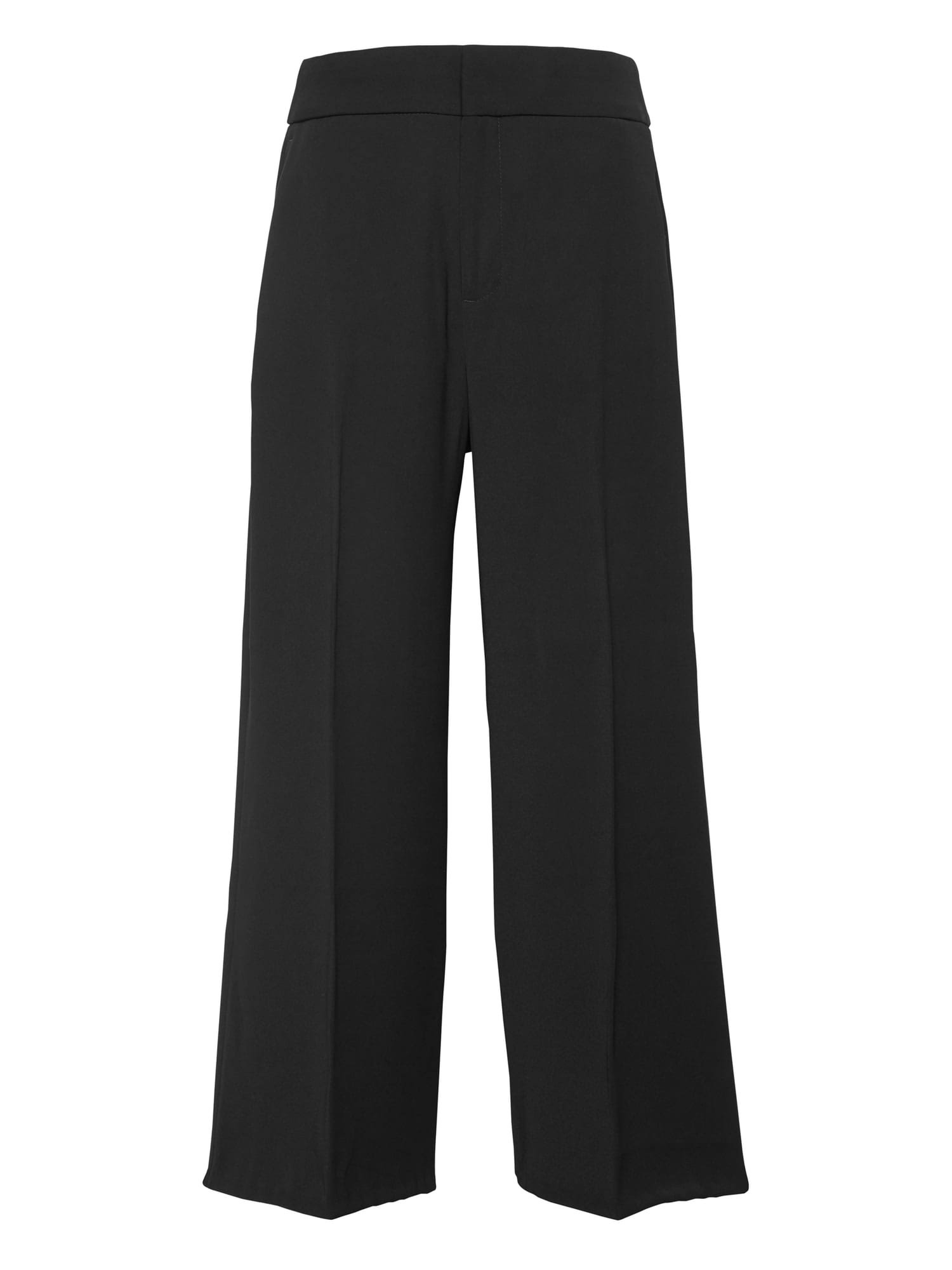 Banana Republic Women's High-Rise Wide-Leg Cropped Pant Black Size 2 Regular