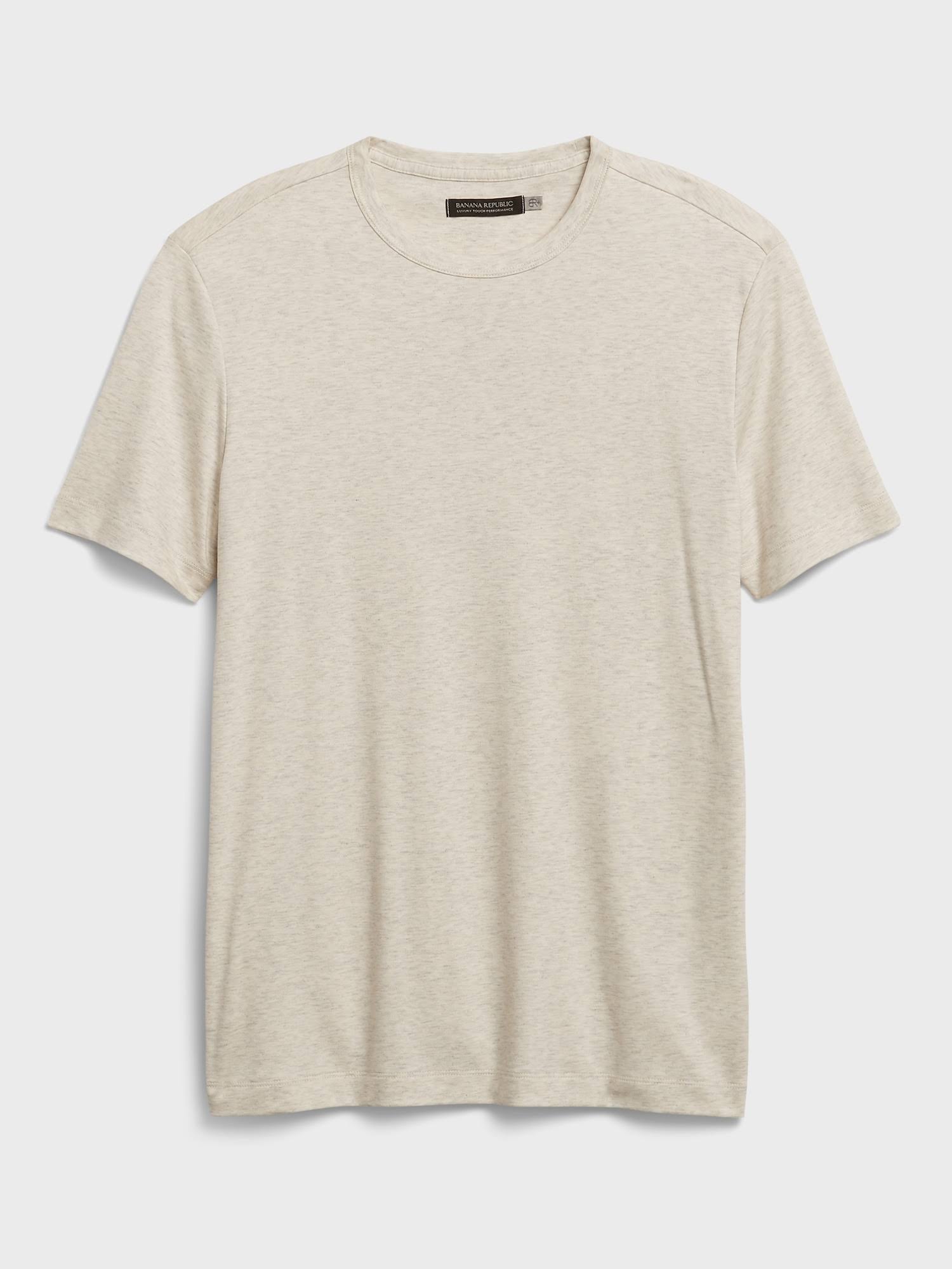 Banana Republic Men's Luxury Touch Performance T-Shirt Oatmeal Heather Size S
