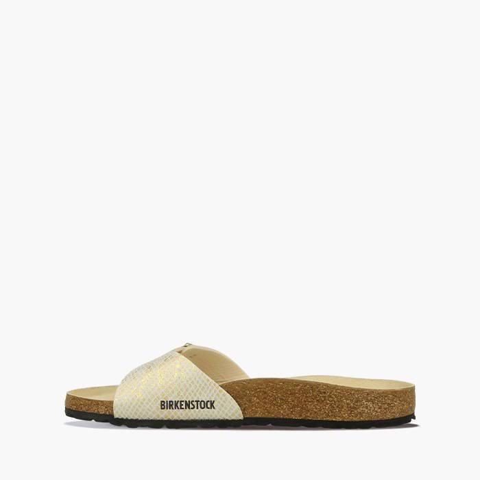 Birkenstock Madrid Micro Fibre Shiny Python Eggshell One-Strap Sandals