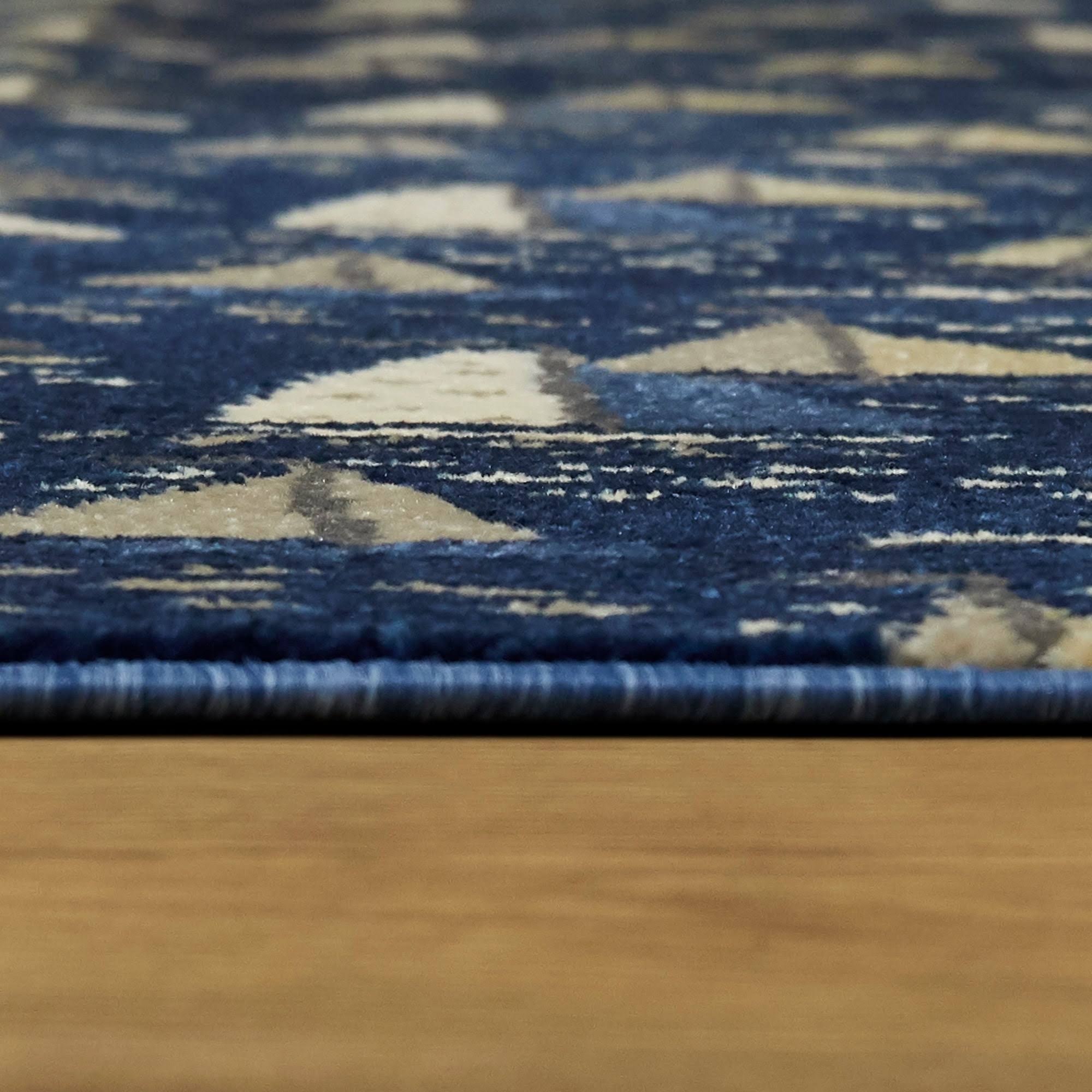 BALTA Bay Marina Navy 5 ft. x 7 ft. Coastal Boat Area Rug, Blue