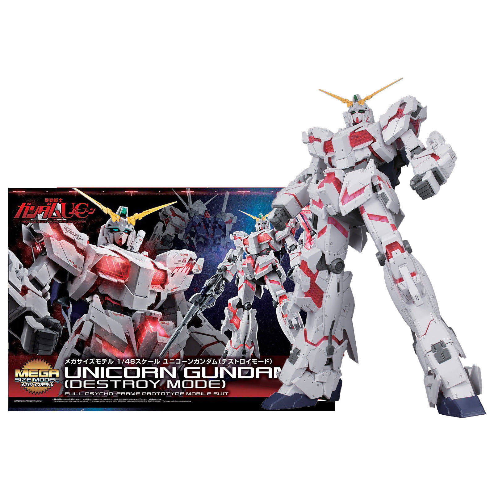 1/48 Bandai Mega Size Unicorn Destroy Mode Gundam UC Model Kit Figure