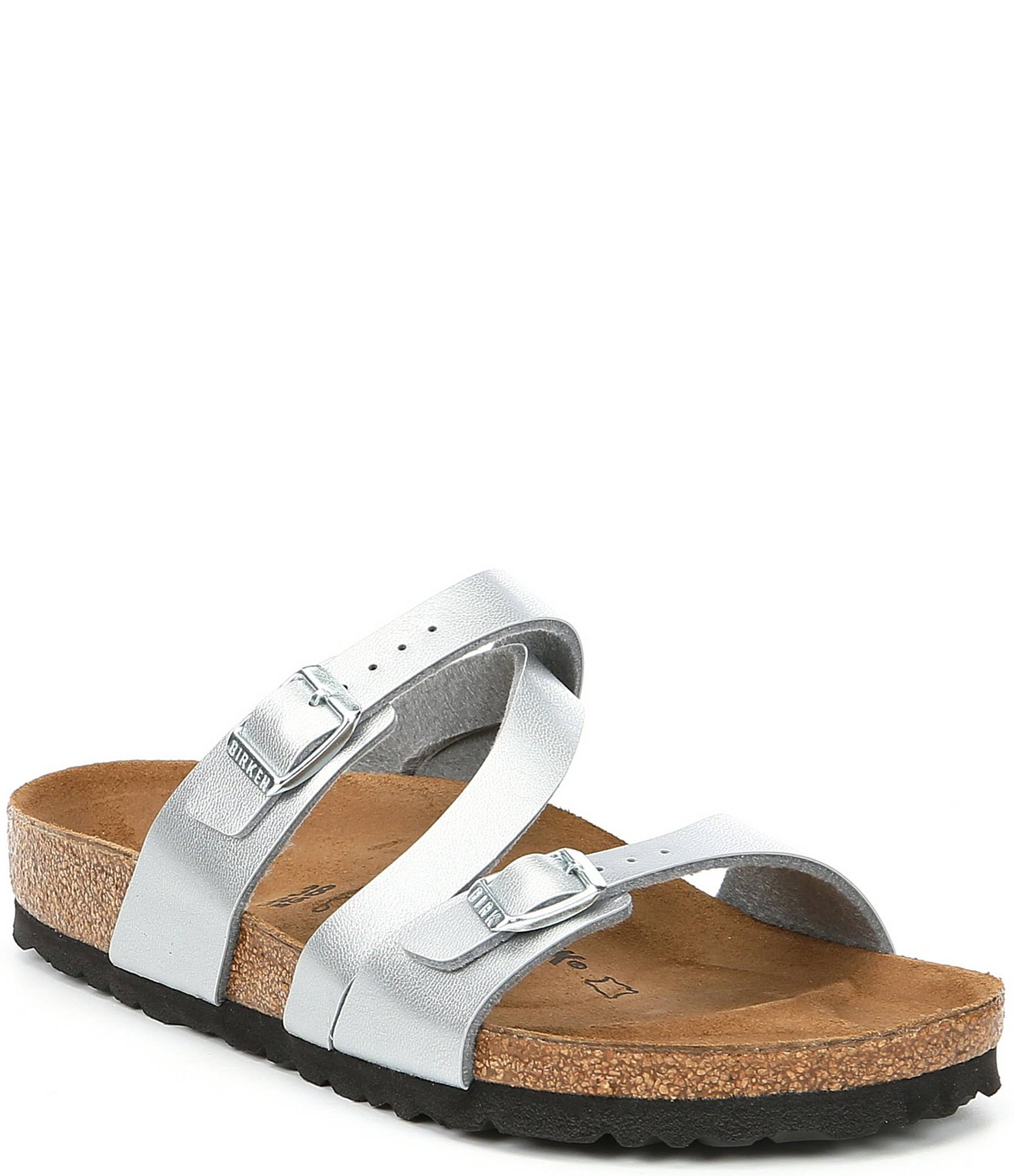 Birkenstock Women's Salina (38 Silver Birko Flor)