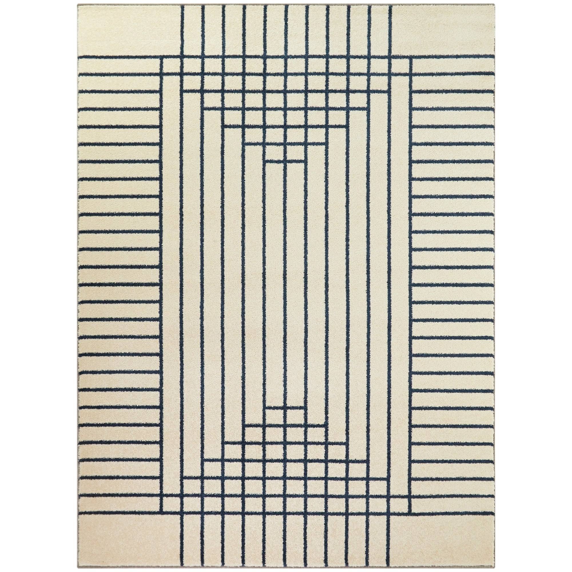 Balta Shefford Taupe 8 ft. x 10 ft. Art Deco Striped Area Rug, Brown