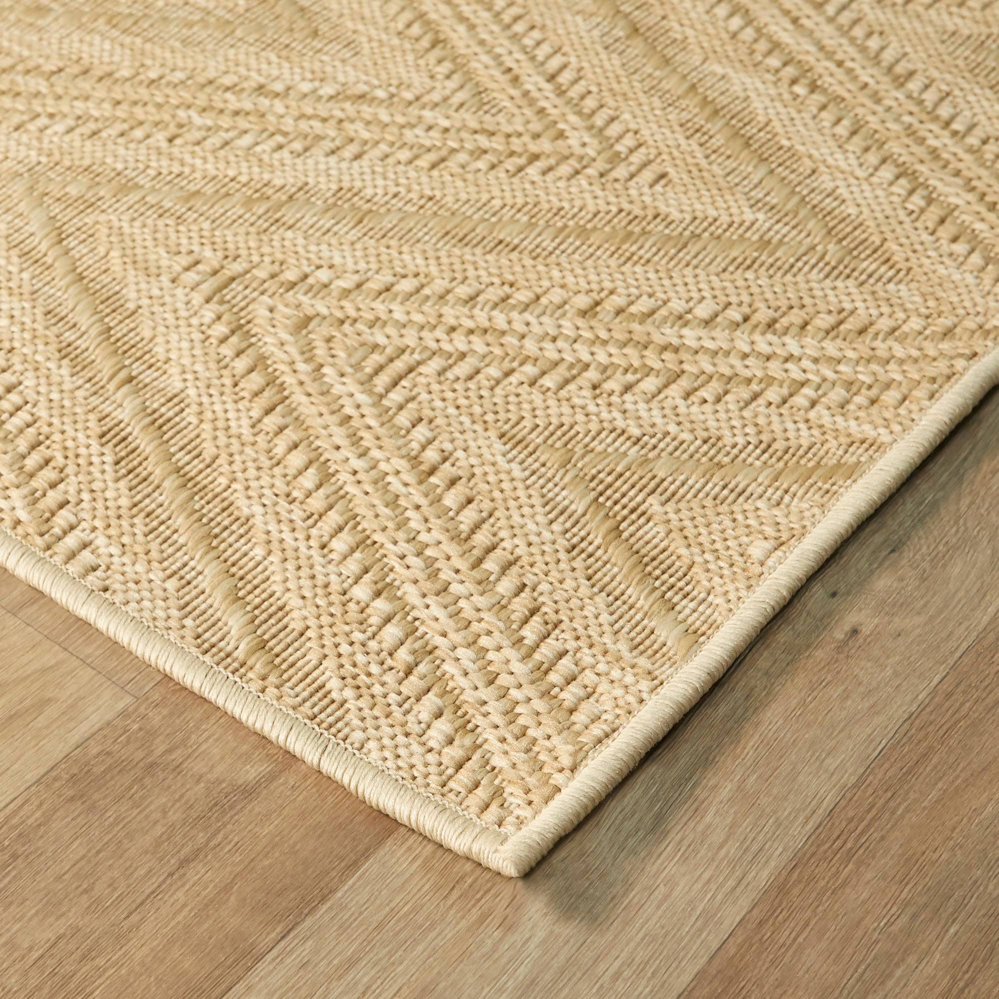 BALTA Kava Beige 8 ft. x 10 ft. Chevron Flatweave Indoor/Outdoor Area Rug