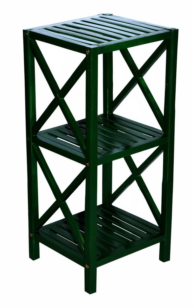 Bamboo54 5849green 3 Tier Bamboo Rack Square Bamboo Green