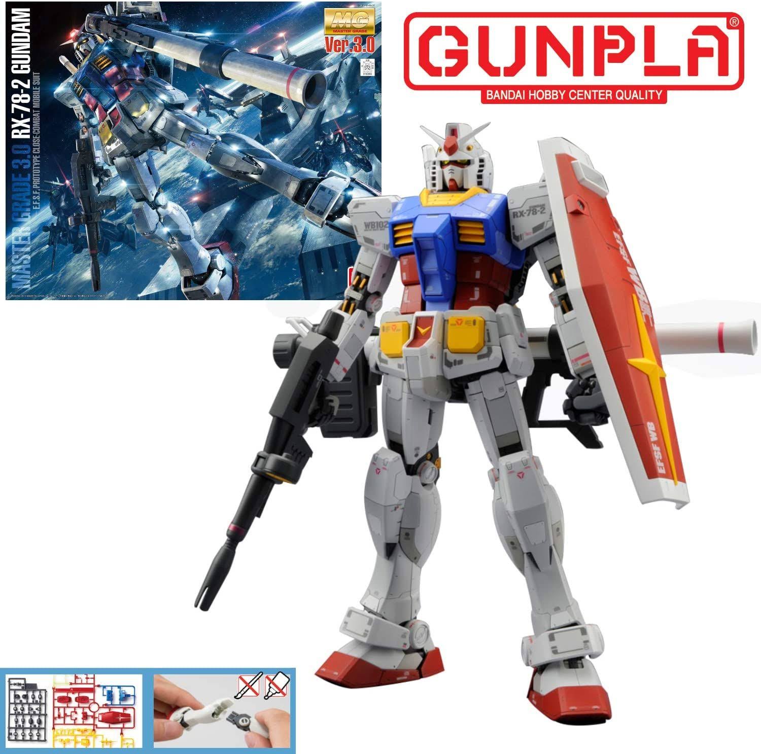 Bandai Hobby mg Gundam RX-78-2 Ver. 3.0 1/100 Scale Action Figure Model Kit