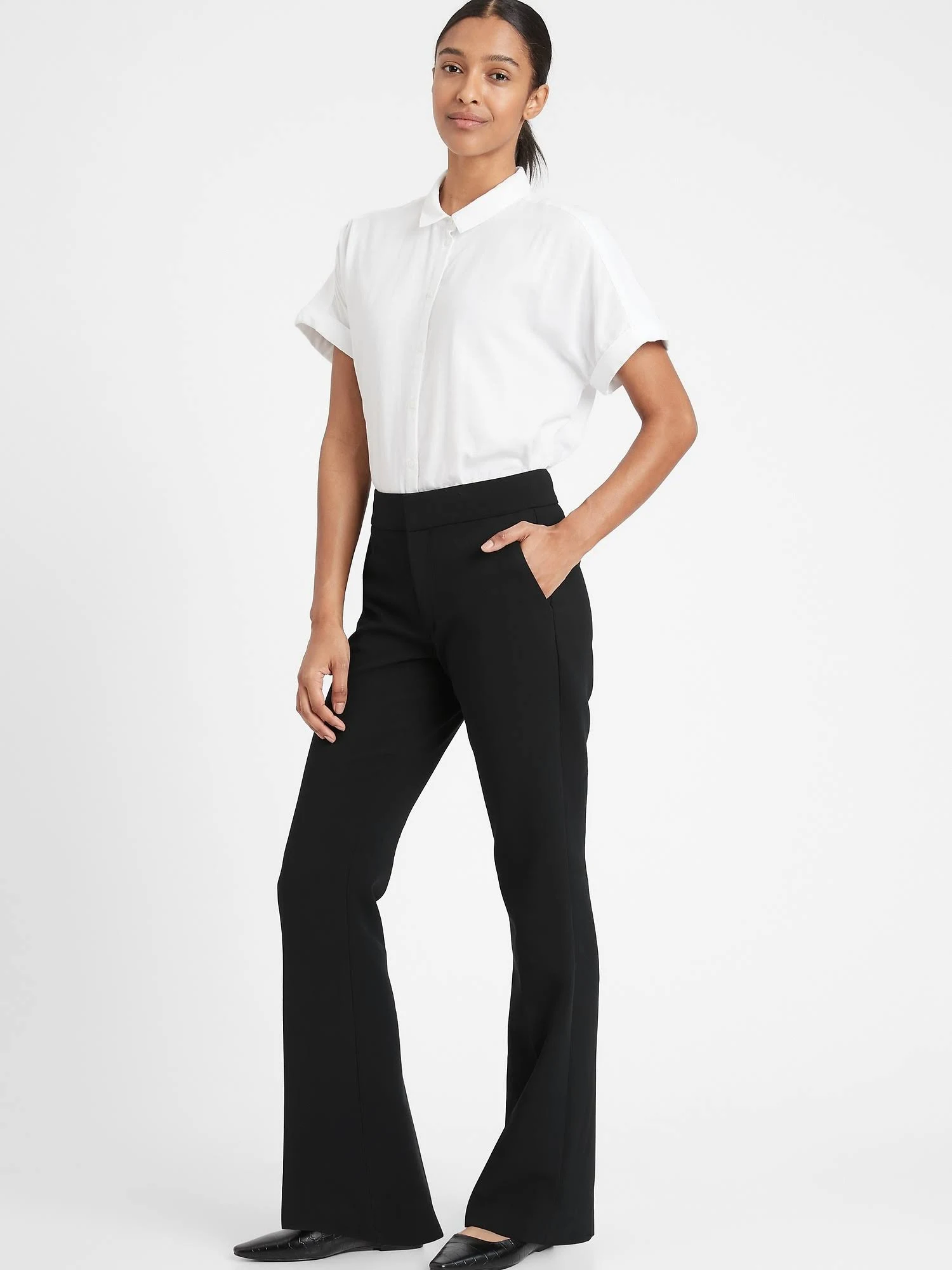 Banana Republic Women's High-Rise Flare Pant Black Size 2 Regular