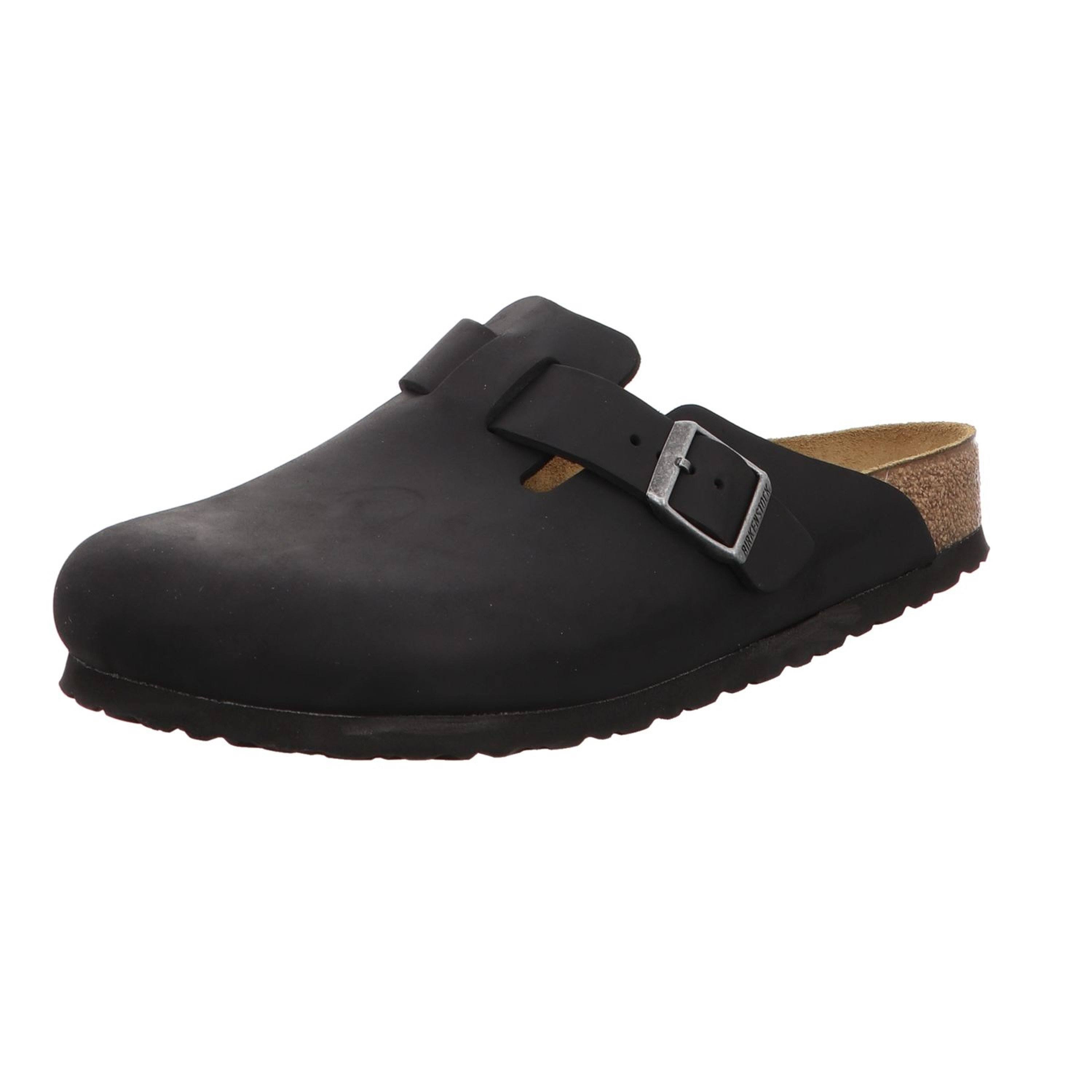 Birkenstock Boston Oiled Leather Black Clogs