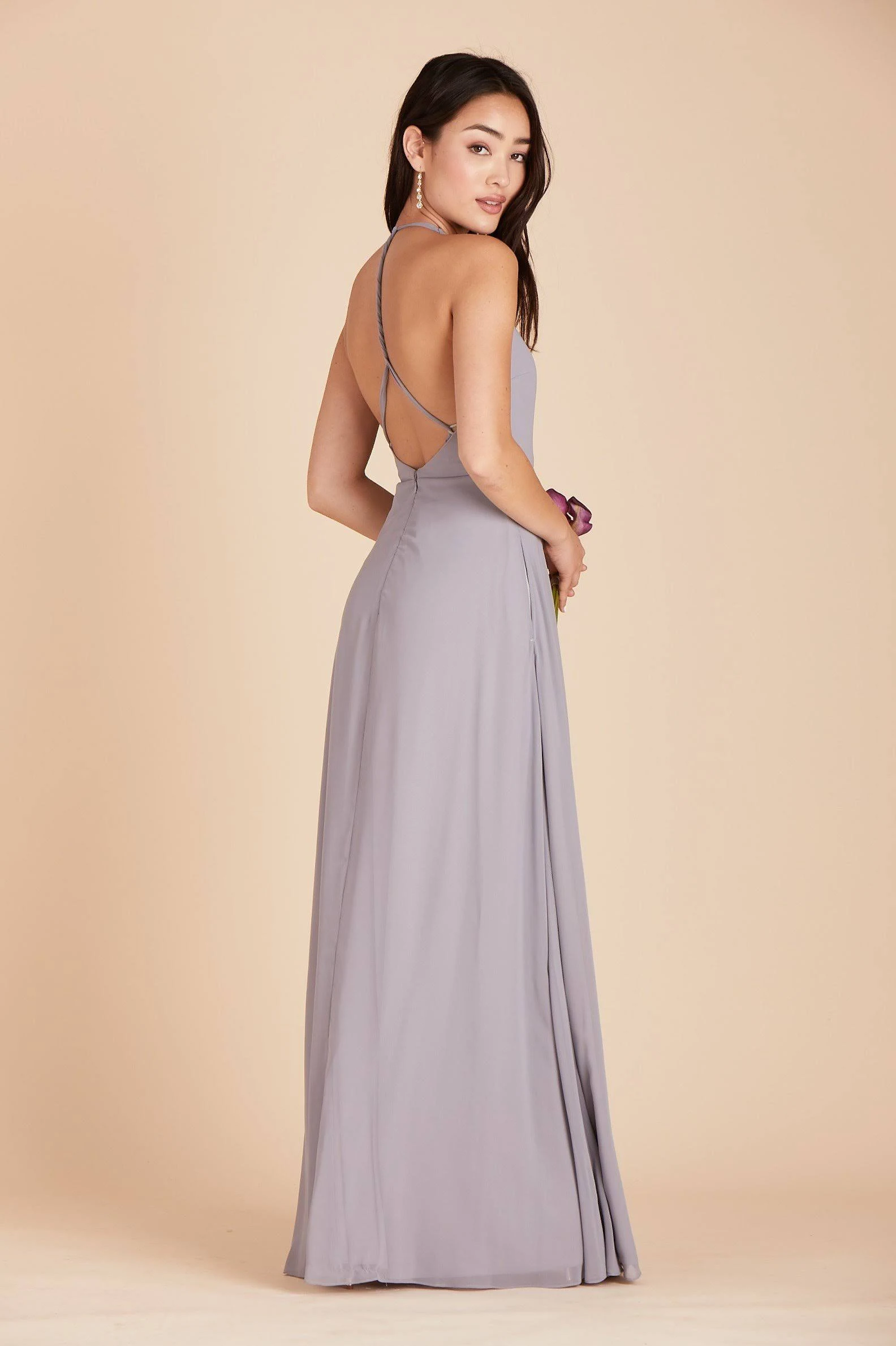 Birdy Grey Moni Convertible Chiffon Bridesmaid Dress in Silver 2XL / Silver