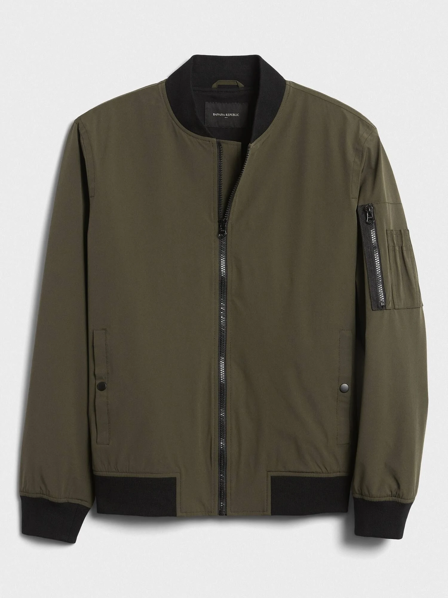 Men's Water-Resistant Tech Motion Bomber Jacket Kelp