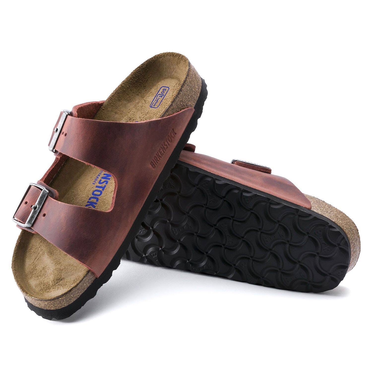 Birkenstock Women's Arizona Leather Sandal, 40 / Red