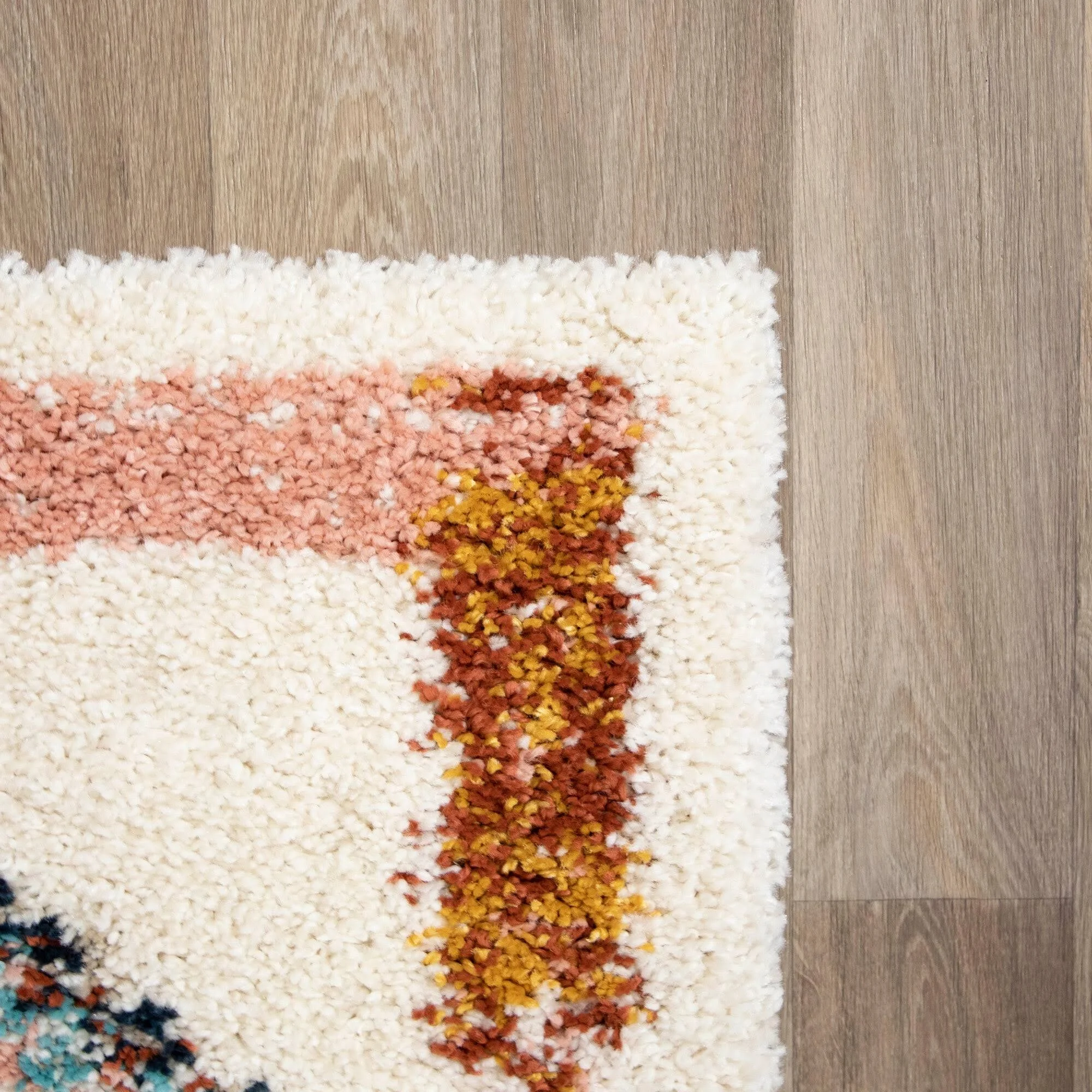 Esme Boho Moroccan Area Rug - 2&7x22 x 7& Runner - White