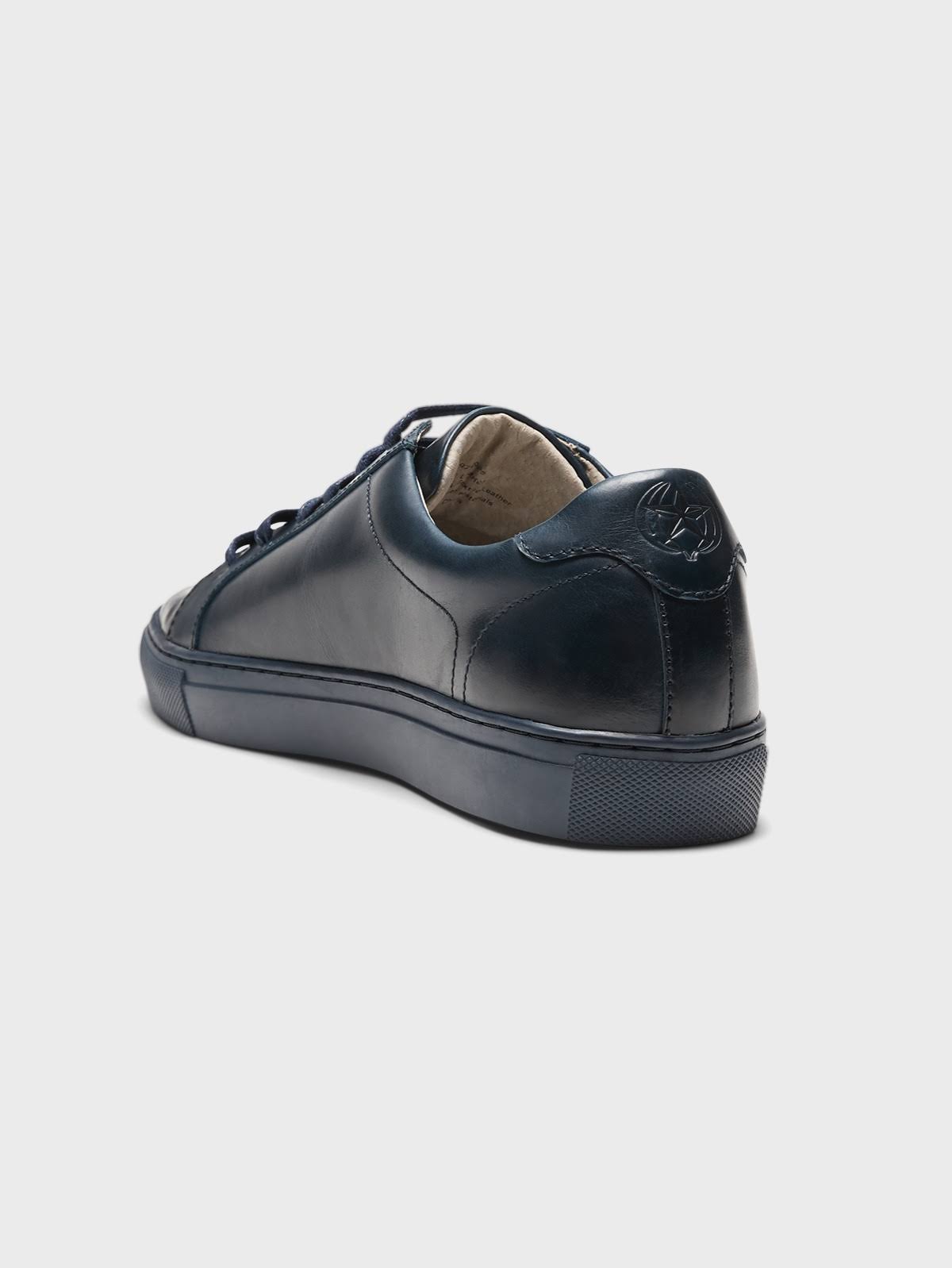 Banana Republic Men's Nicklas Leather Sneaker Midnight Navy Size 10 1/2