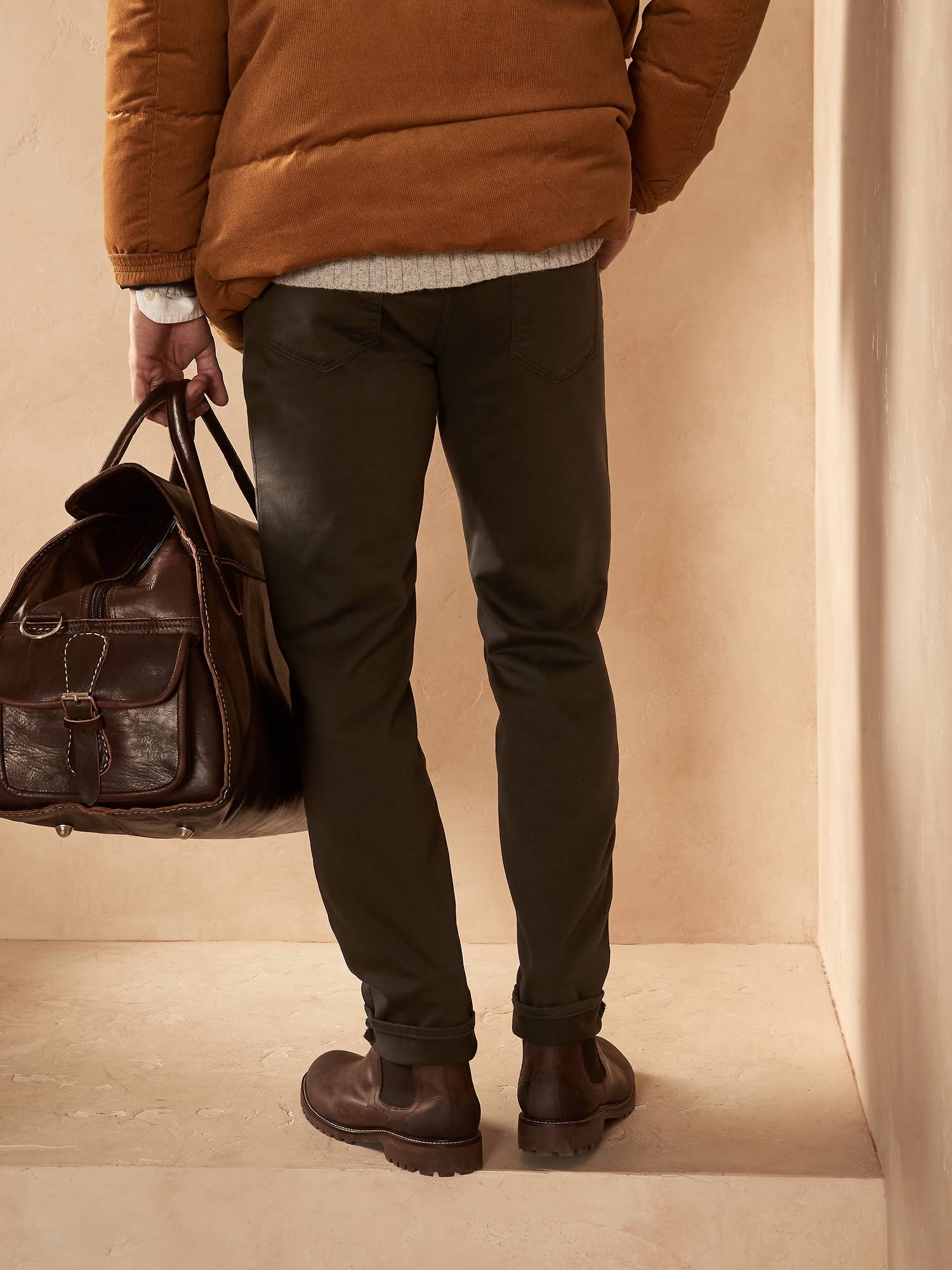 Banana Republic Men's Tapered Traveler Pant Dark Gray Size 38W 34L