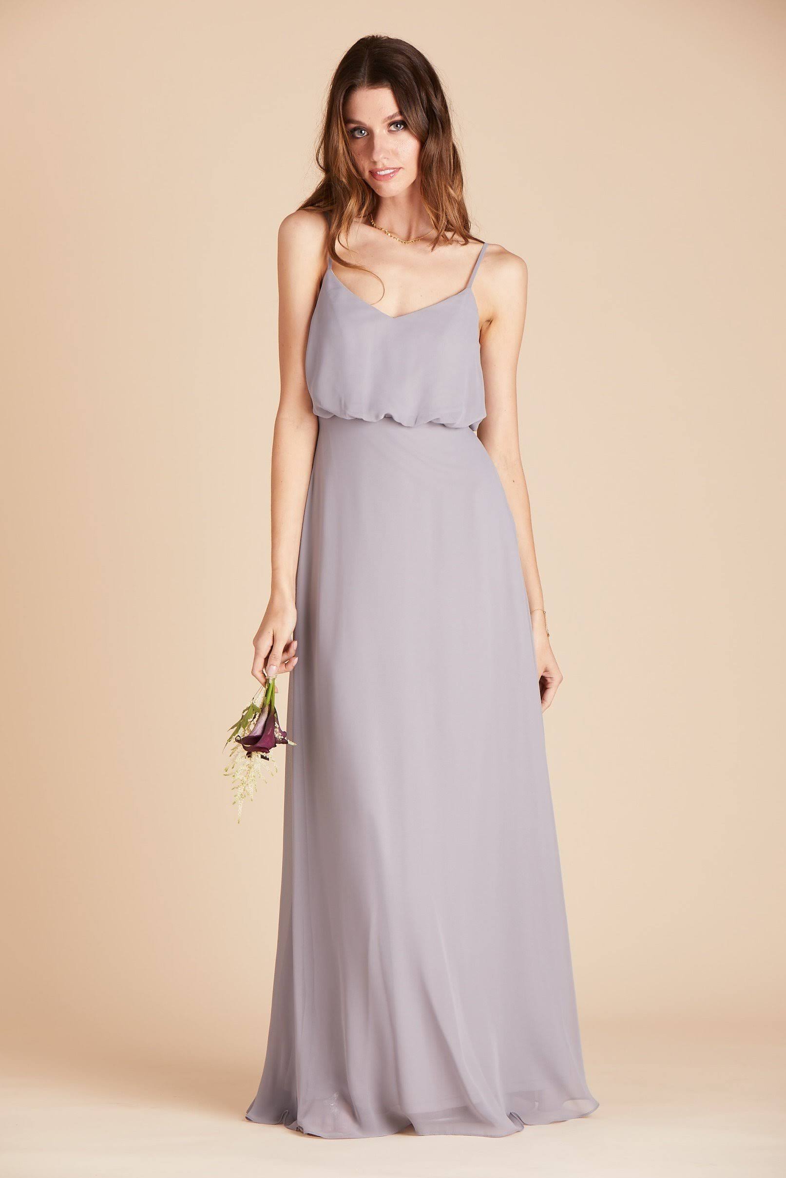 Birdy Grey Gwennie Chiffon Bridesmaid Dress in Silver XL / Silver