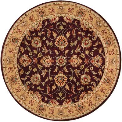 Arden Oriental Handmade Tufted Wool Burgundy Area Rug Birch Lane Rug Size: Round 9&9x22