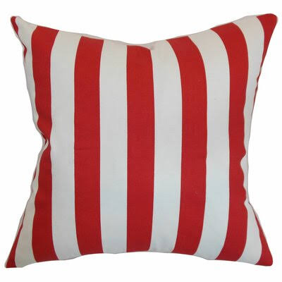 Birch Lane Heritage Knotts Cotton Indoor / Outdoor Striped Throw Pillow Color: Lipstick, Size: 20x22 H x 20x22 W