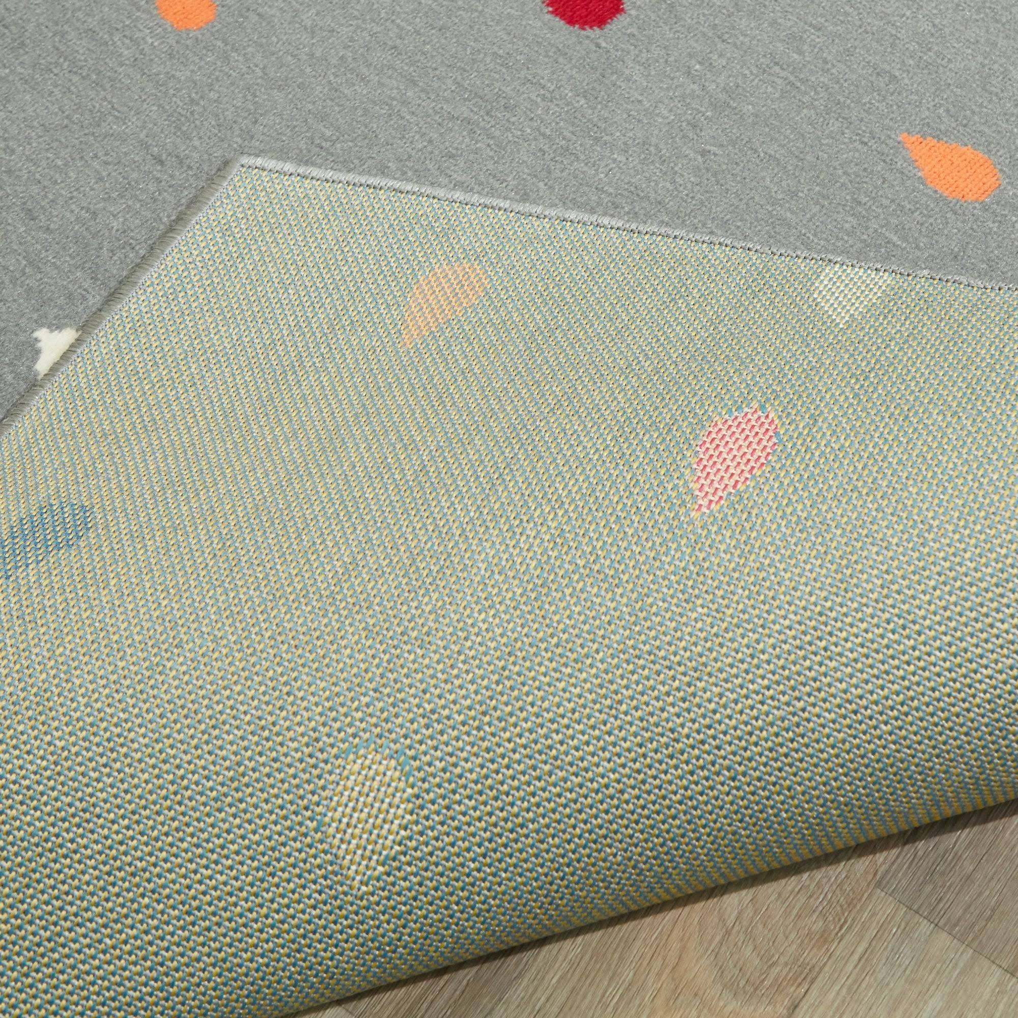 Mod-Tod Raindrops Kids Rug - 6&7x22 x 9& - Ivory