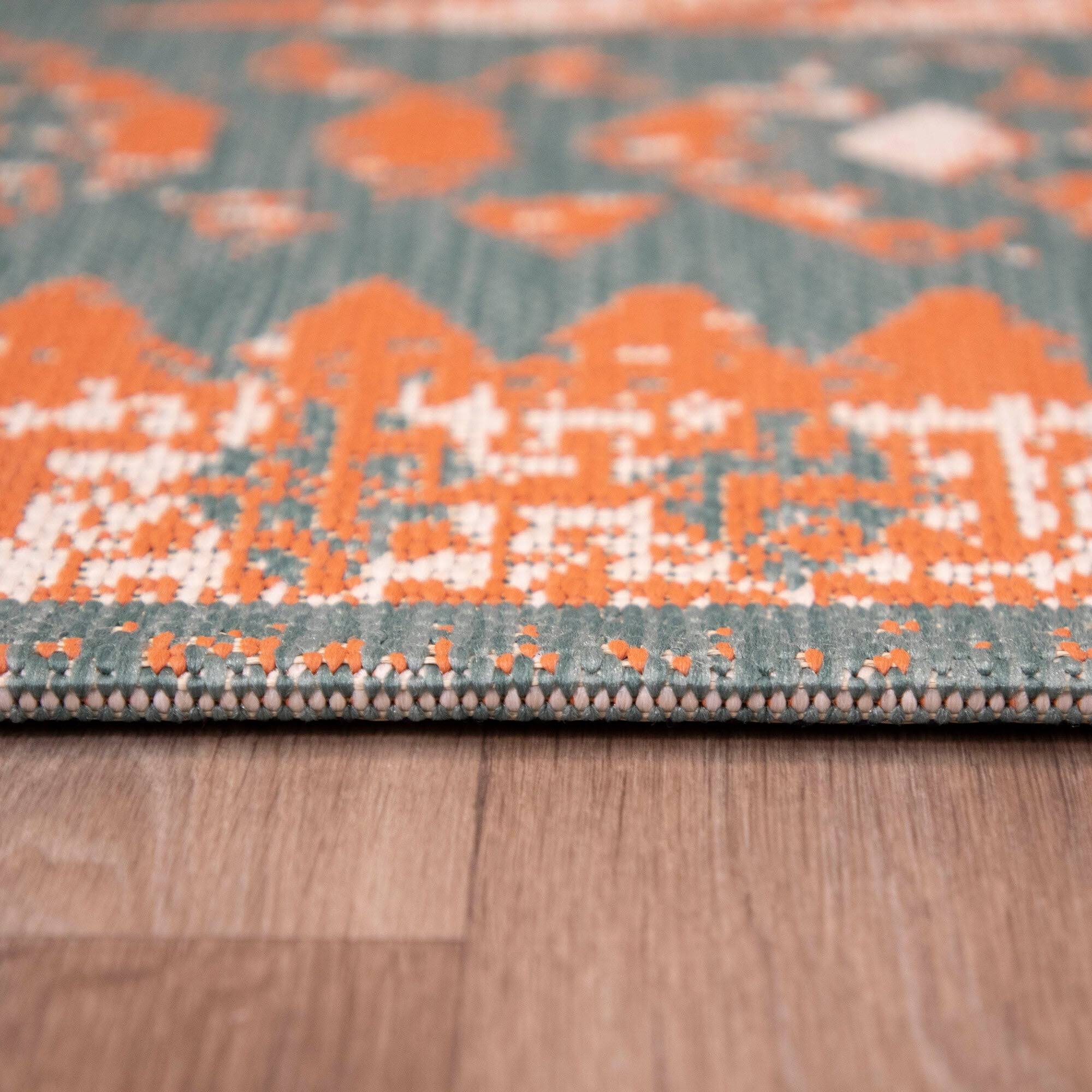 BALTA Rugs Augusto Modern Southwestern Indoor/Outdoor Area Rug, Dark Blue, 7&10x22 x 10&