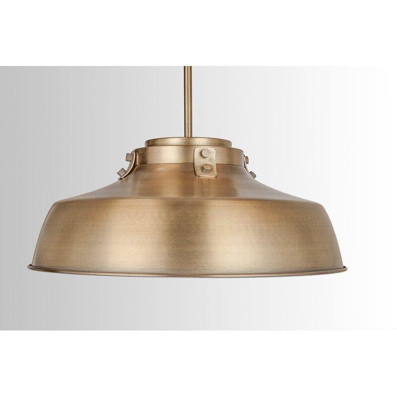 1-Light Single Dome Pendant Aged Brass