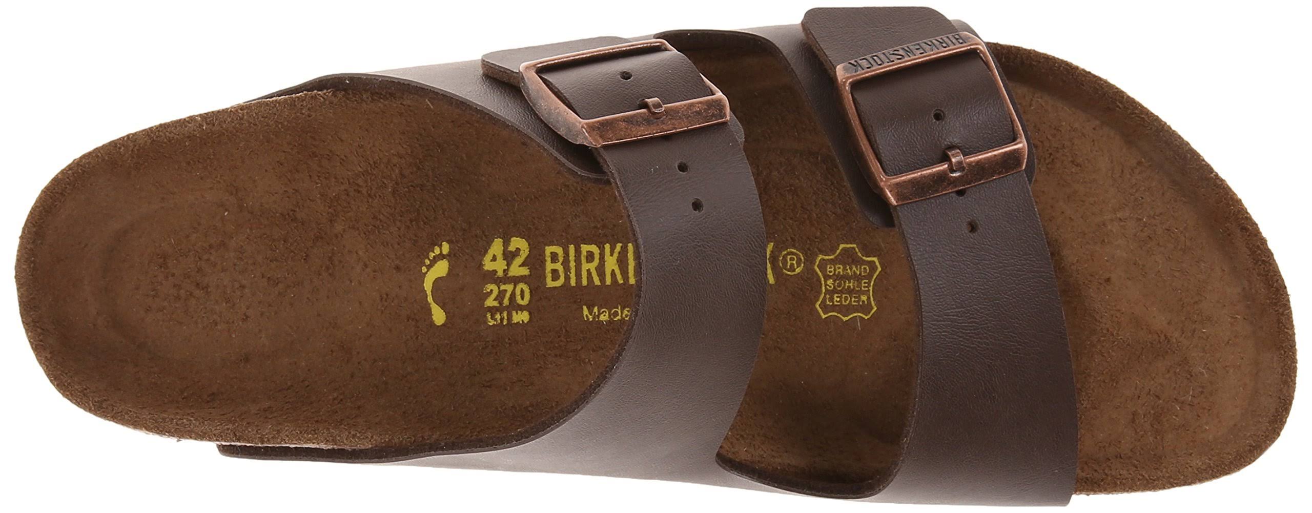 Birkenstock Men's Arizona Birko 2-Band Sandal, Brown, 9