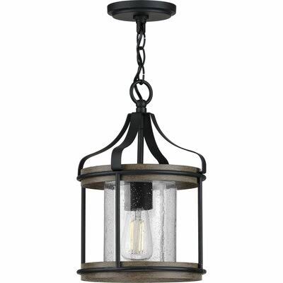 Cambron Black 1 -Bulb 15x22 H Outdoor Hanging Lantern