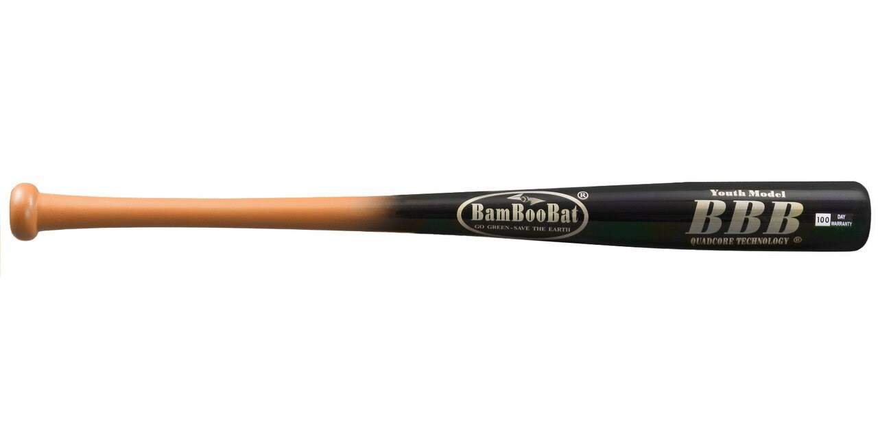 BamBooBat Bamboo Wood Youth Baseball Bat: HGBBY Brown/Black