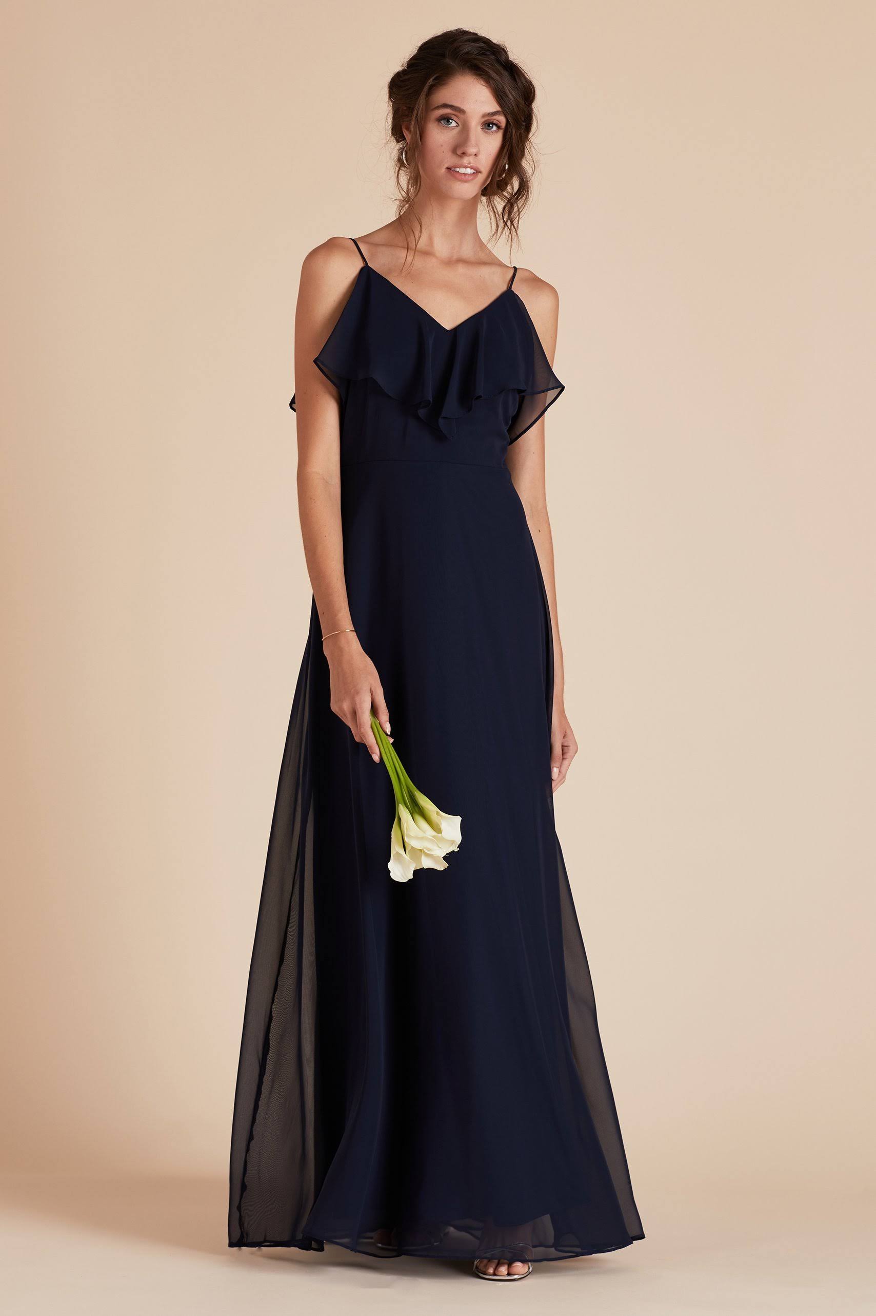Birdy Grey Jane Convertible Chiffon Bridesmaid Dress in Navy Xs / Navy