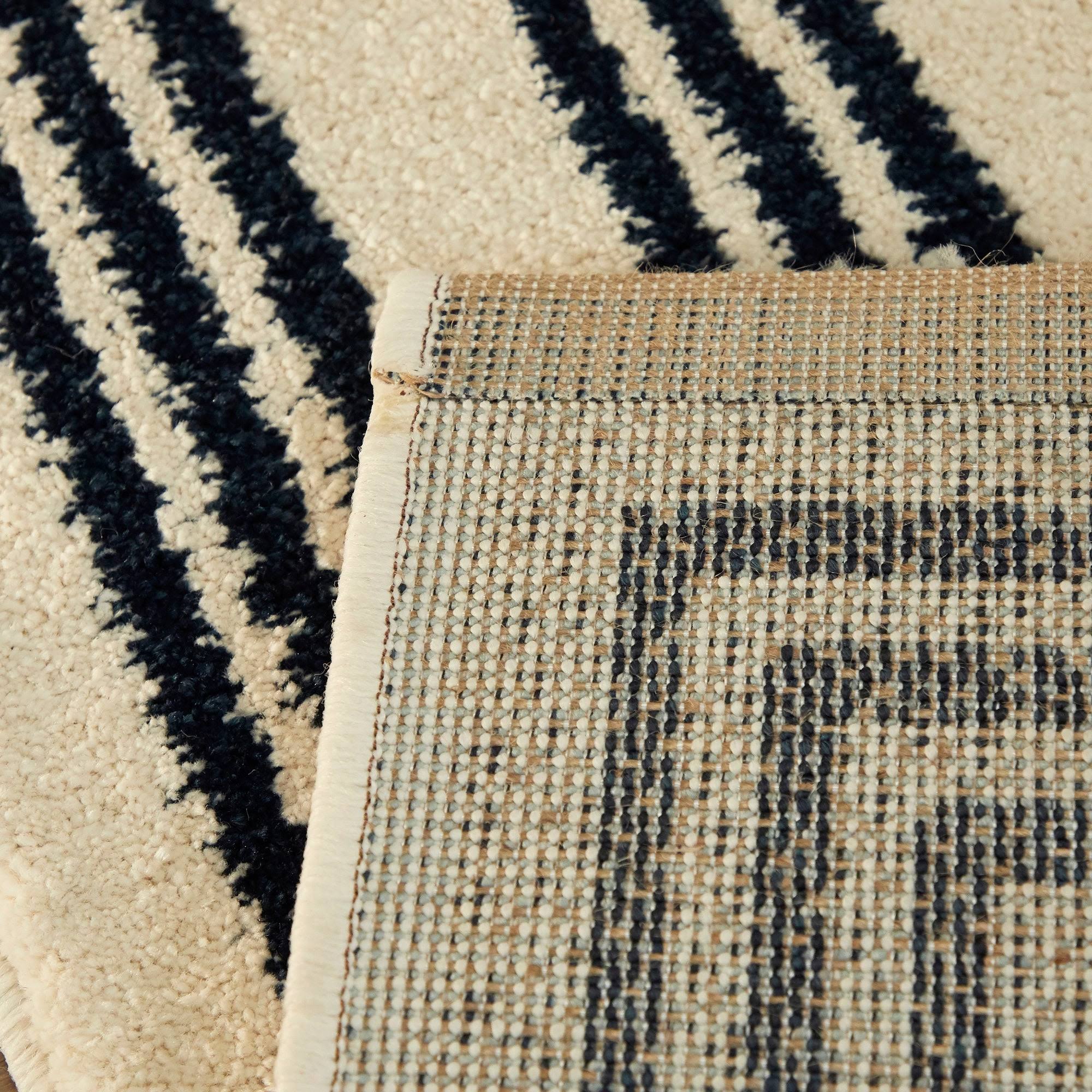 BALTA Bowien Navy 5 ft. x 7 ft. Border Area Rug, Blue