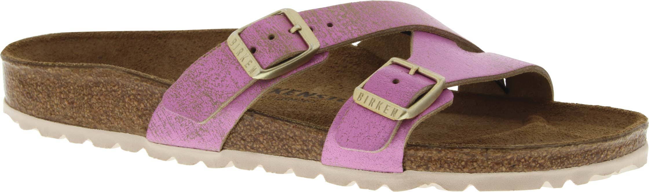 Birkenstock Women's Yao, Washed Metallic Pink Leather Size: 41 N