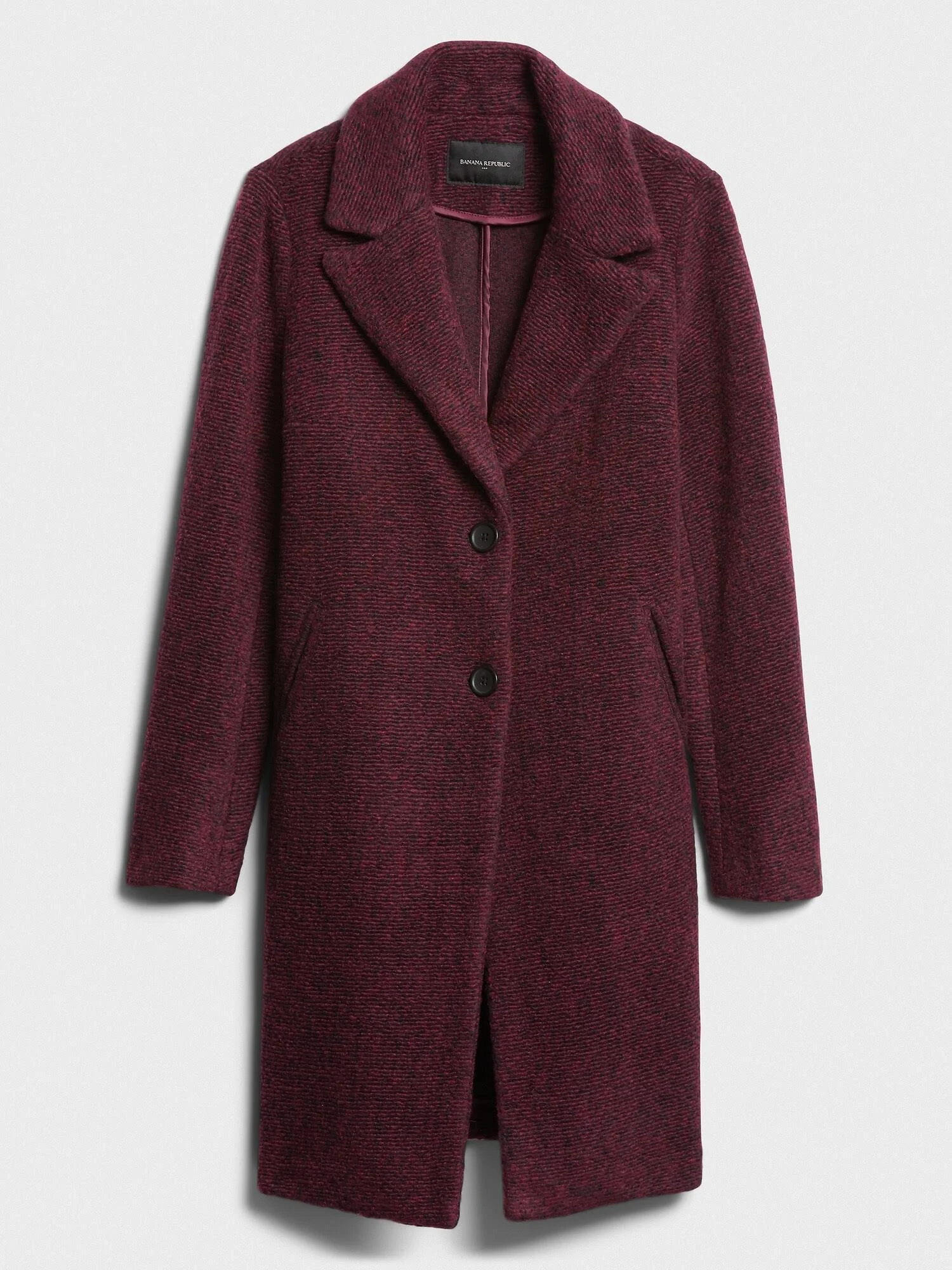 Women's Knit Wool Overcoat Burgundy