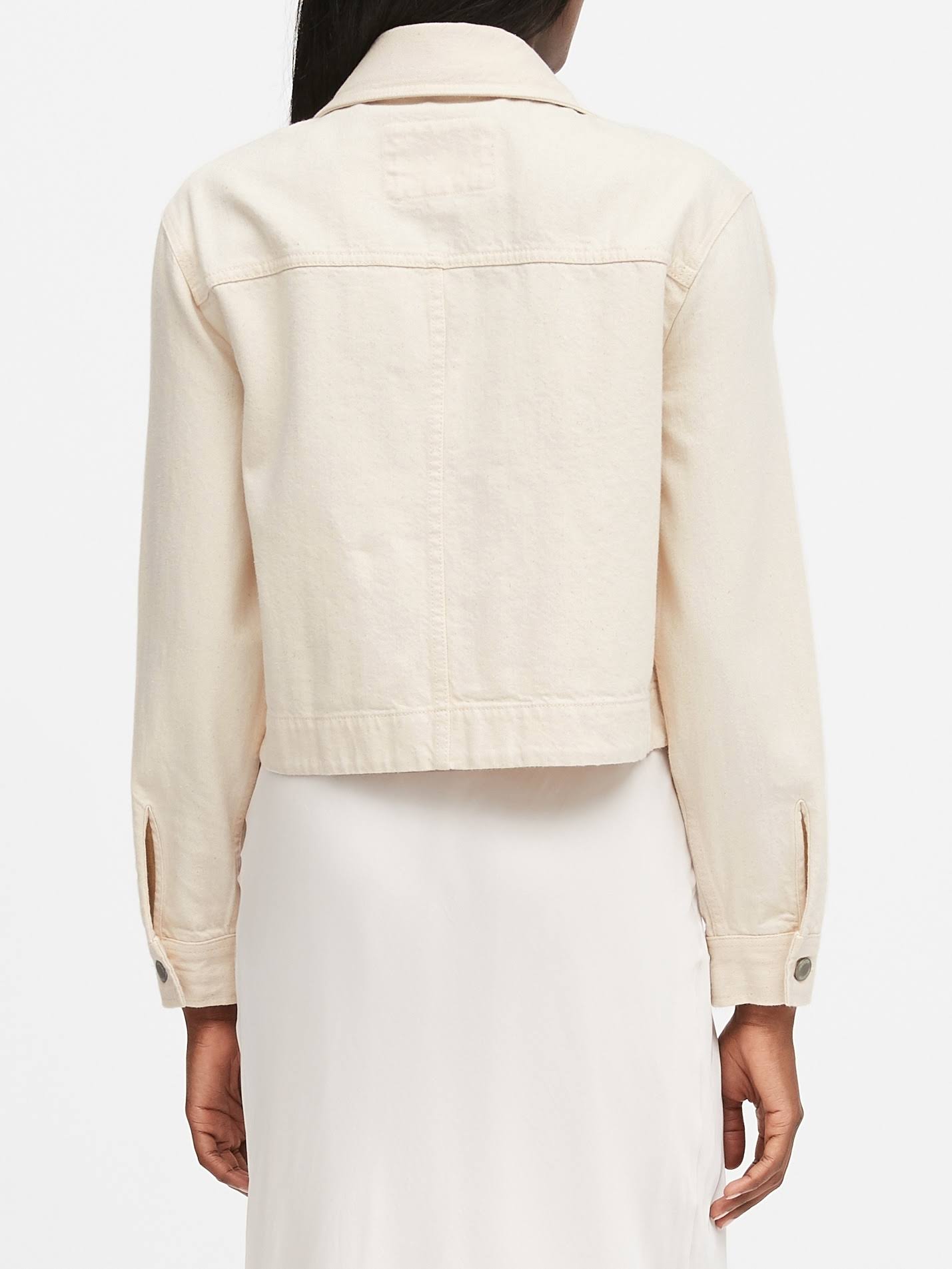 Banana Republic Women's Cropped Utility Jacket Ecru White Size M